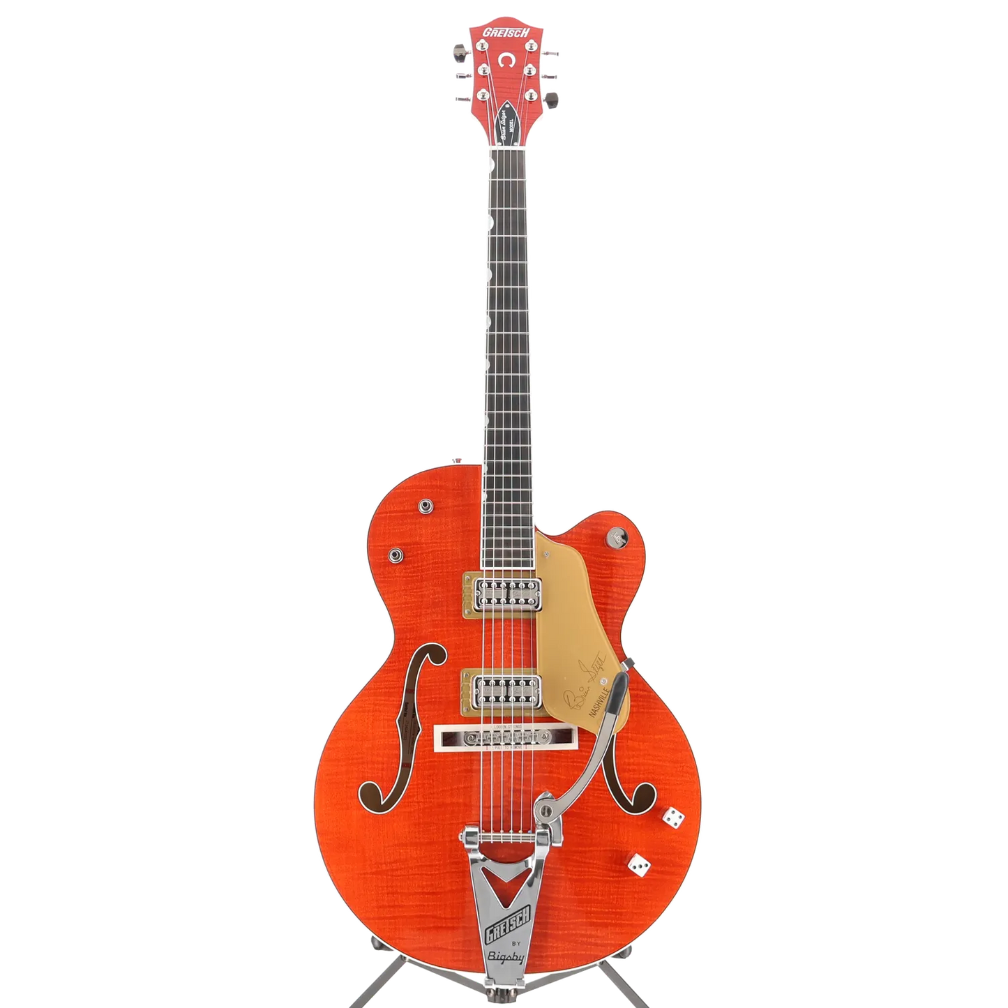 Gretsch G6120TFM-BSNV Brian Setzer Signature Nashville Hollow Body with Bigsby and Flame Maple, Ebony Fingerboard, Orange Stain (L5) (41033)
