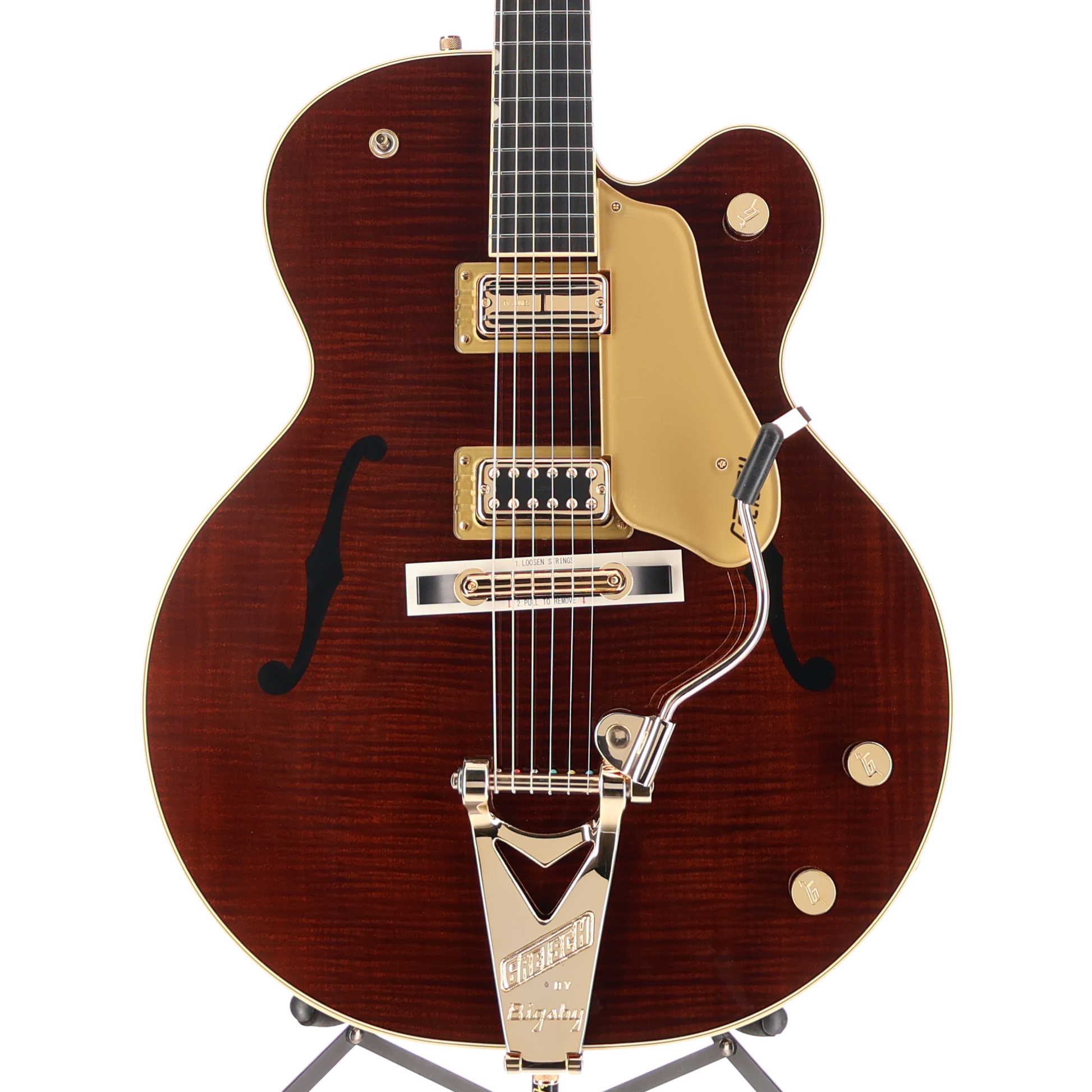 Gretsch G6122T-59 Vintage Select Edition '59 Chet Atkins Country Gentleman Hollow Body with Bigsby, TV Jones, Tiger Flame Maple, Walnut Stain Lacquer (D1) (61785)
