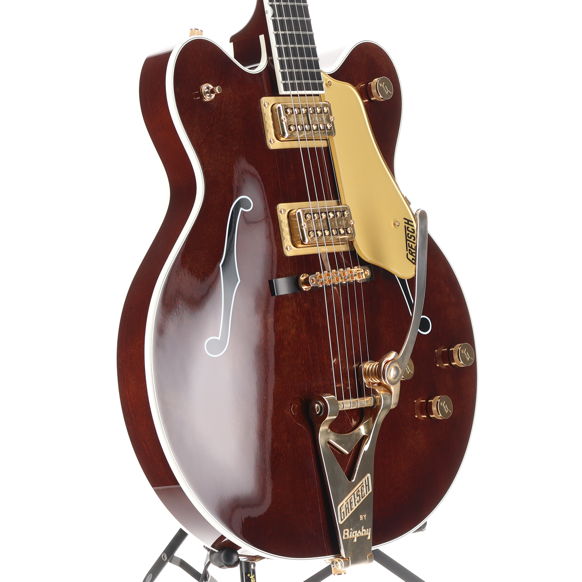 Gretsch G6122TG Players Edition Country Gentleman Hollow Body with String-Thru Bigsby and Gold Hardware, Ebony Fingerboard, Walnut Stain (T3) (83304)