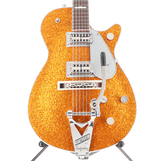 Gretsch G6129T-89 Vintage Select '89 Sparkle Jet with Bigsby, Gold Sparkle, Fully Tested (T1) (92910)