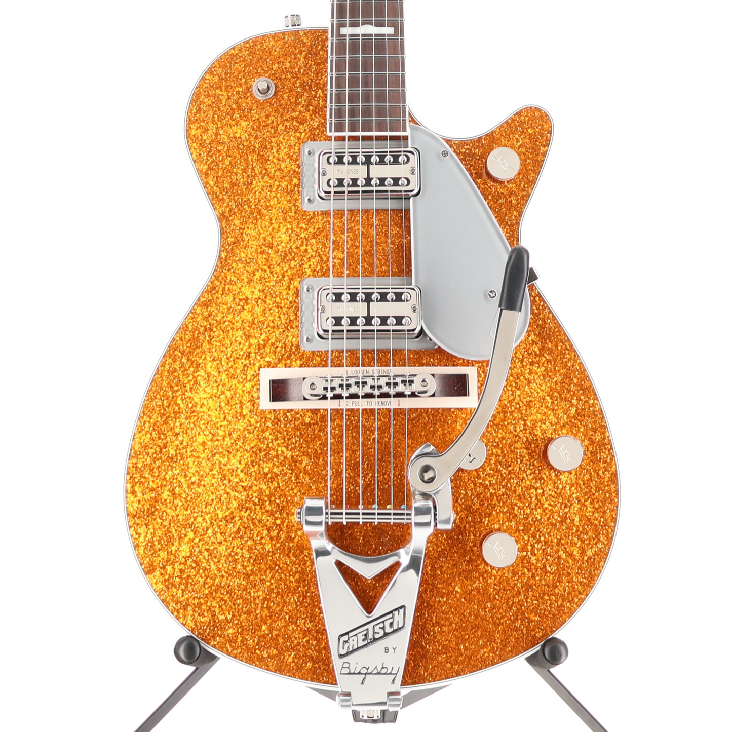 Gretsch G6129T-89 Vintage Select '89 Sparkle Jet with Bigsby, Gold Sparkle, Pro Setup (H1) (92904)