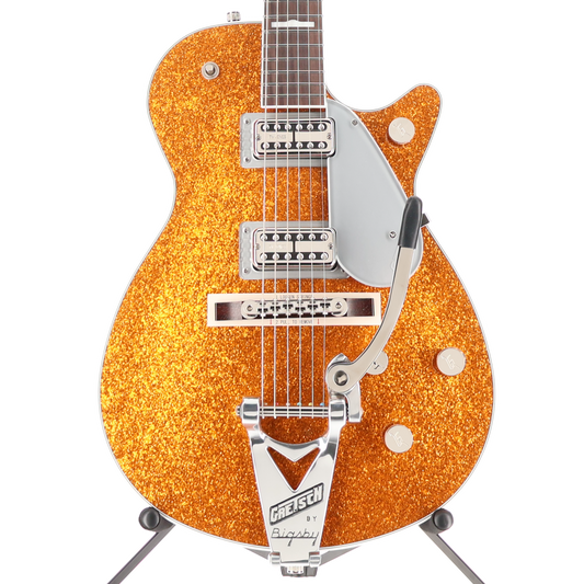 Gretsch G6129T-89 Vintage Select '89 Sparkle Jet with Bigsby, Gold Sparkle, Pro Setup (H1) (92904)