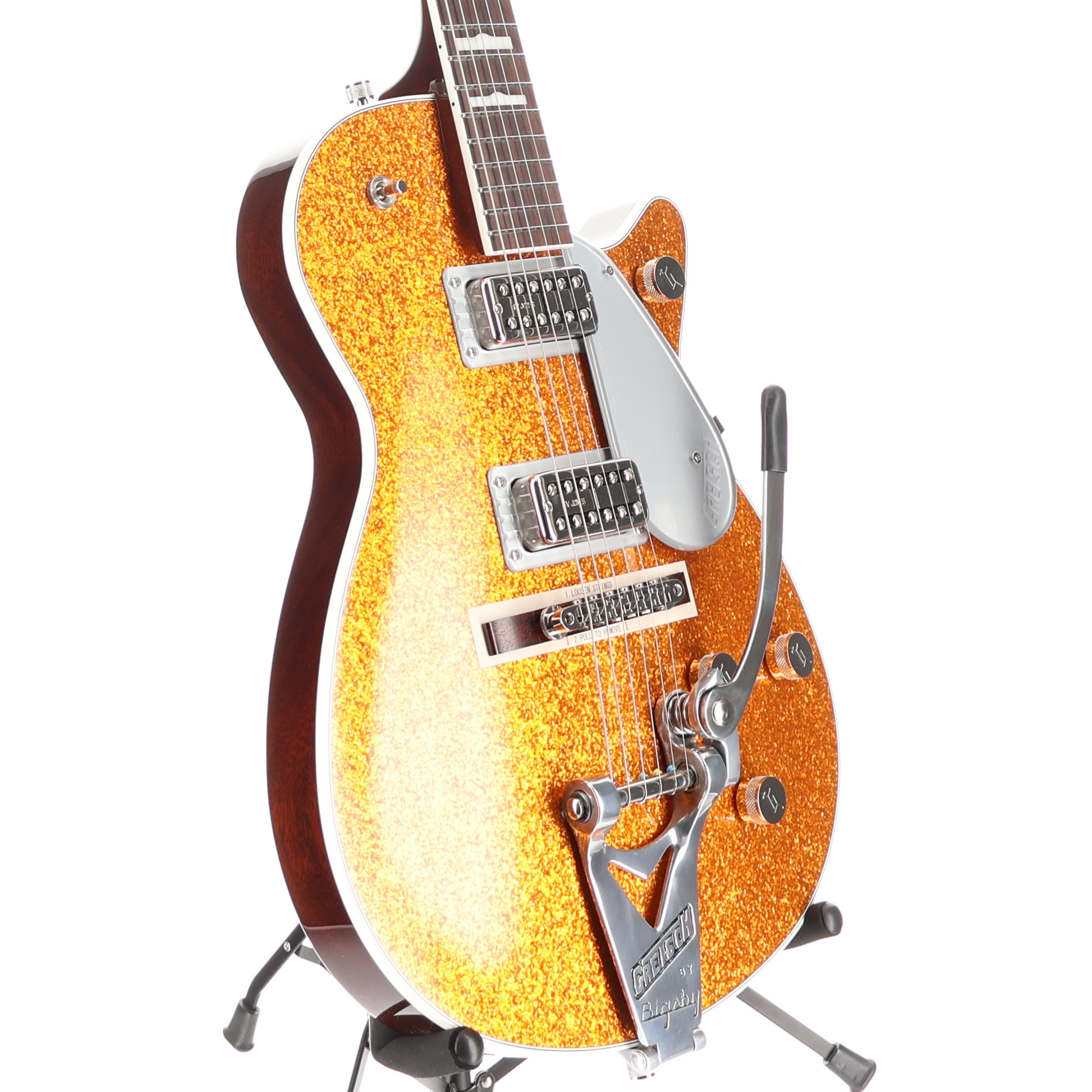Gretsch G6129T-89 Vintage Select '89 Sparkle Jet with Bigsby, Gold Sparkle, Stage Ready (H11) (92903)