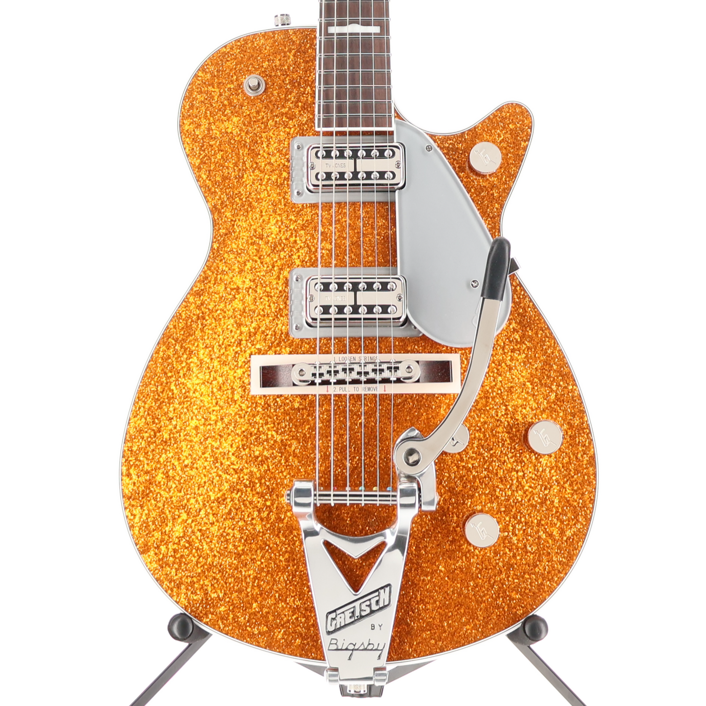 Gretsch G6129T-89 Vintage Select '89 Sparkle Jet with Bigsby, Gold Sparkle, Stage Ready (H11) (92903)