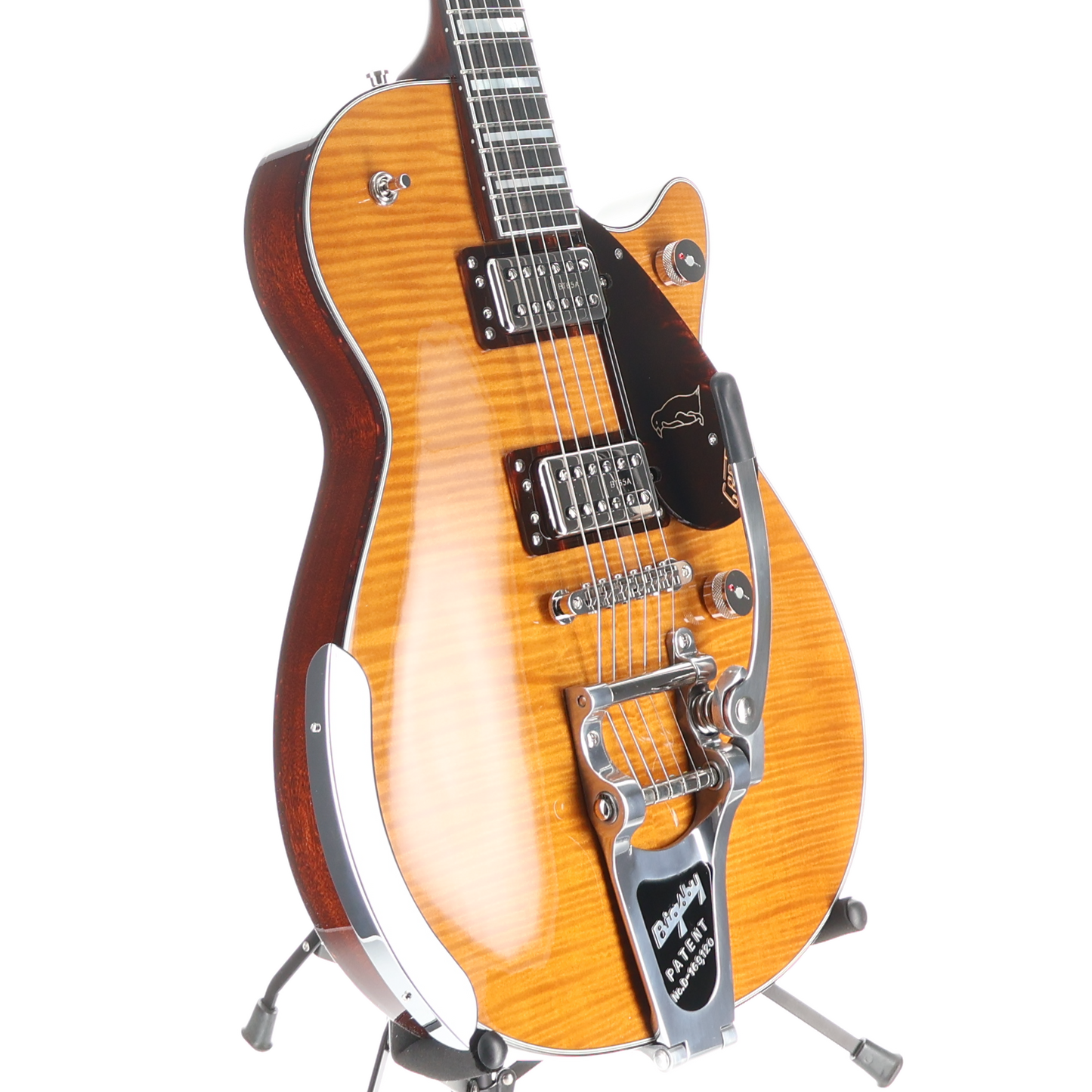 Gretsch G6134TFM-NH Nigel Hendroff Signature Penguin, Ebony Fingerboard, Amber Flame (O13) (93618) (93618)