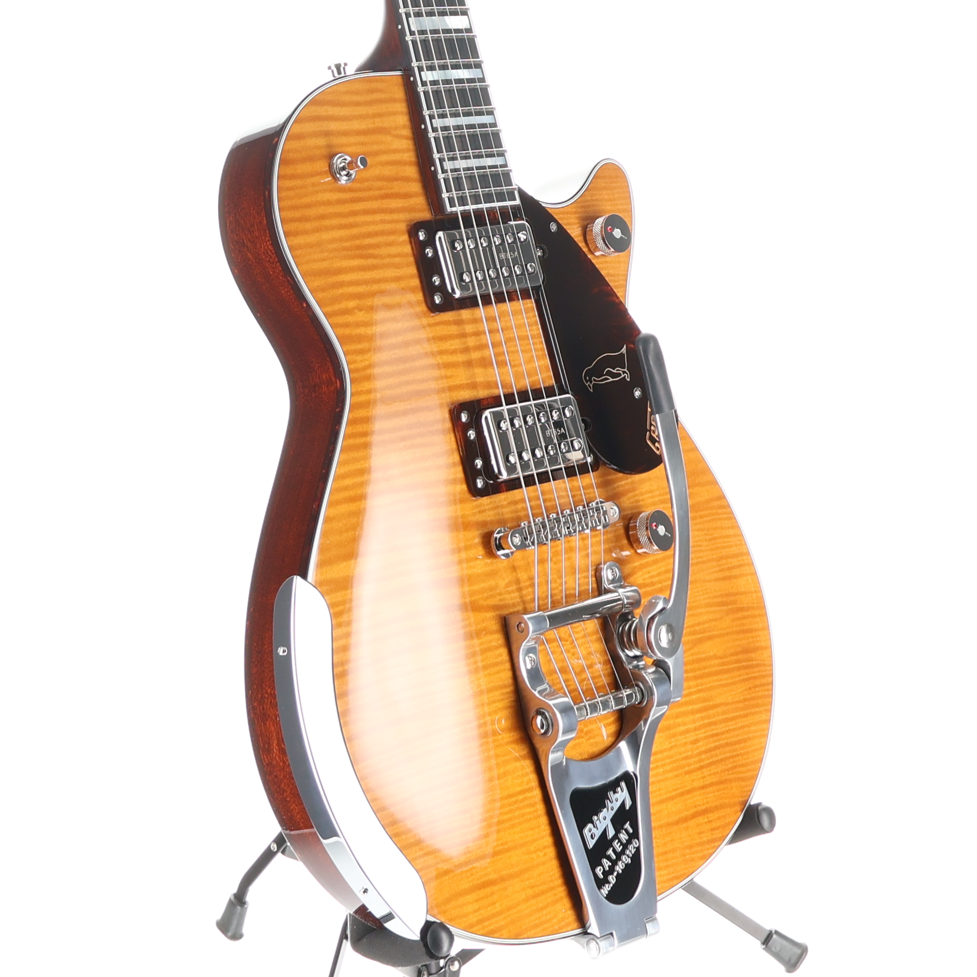 Gretsch G6134TFM-NH Nigel Hendroff Signature Penguin, Ebony Fingerboard, Amber Flame (O13) (93618) (93618)