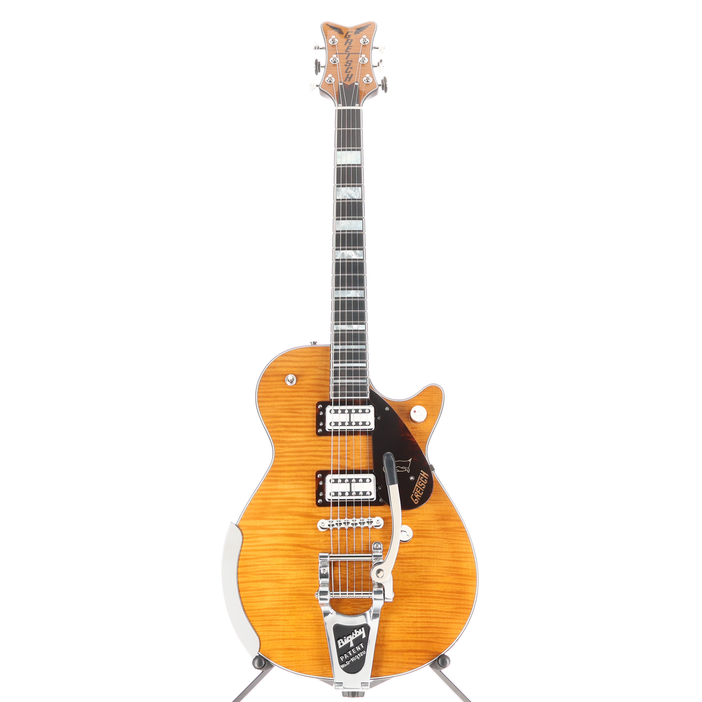 Gretsch G6134TFM-NH Nigel Hendroff Signature Penguin, Ebony Fingerboard, Amber Flame (O13) (93618) (93618)