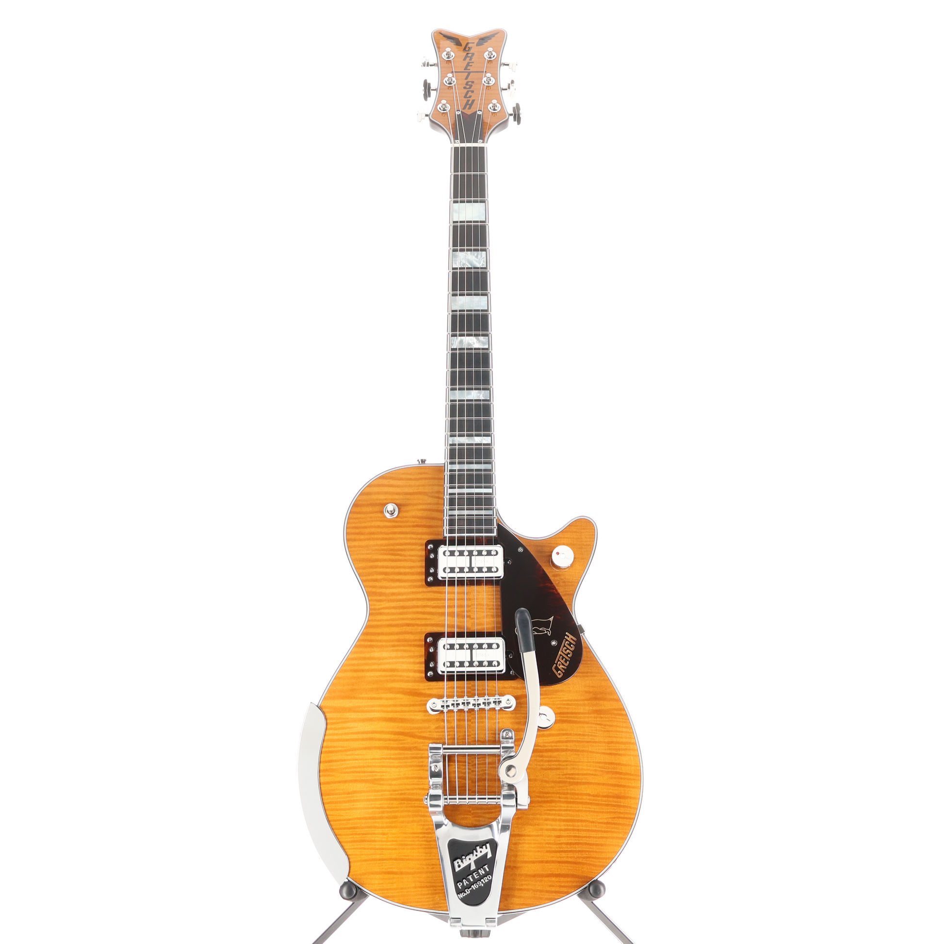 Gretsch G6134TFM-NH Nigel Hendroff Signature Penguin, Ebony Fingerboard, Amber Flame (O13) (93618) (93618)