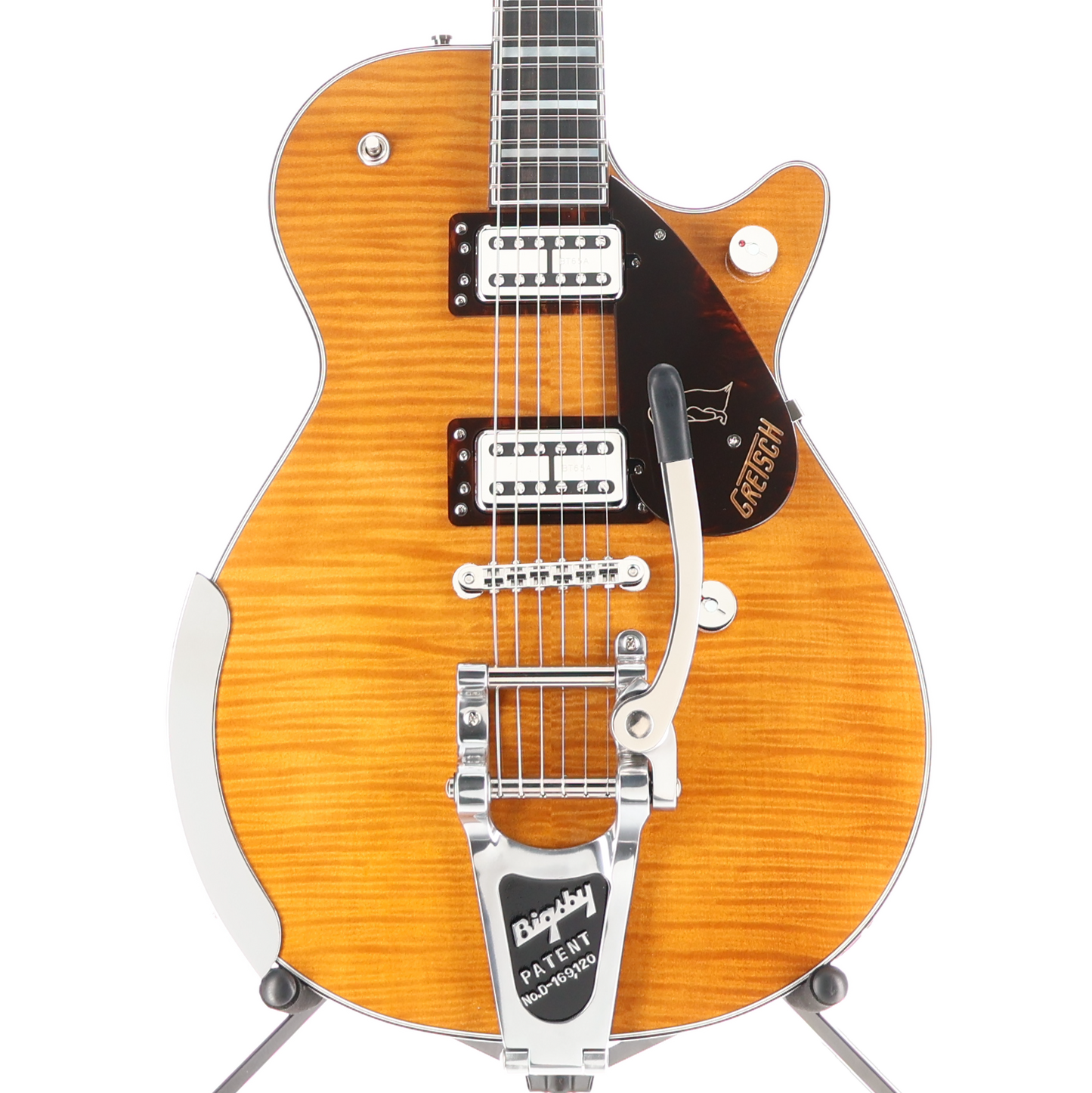 Gretsch G6134TFM-NH Nigel Hendroff Signature Penguin, Ebony Fingerboard, Amber Flame (O13) (93618) (93618)