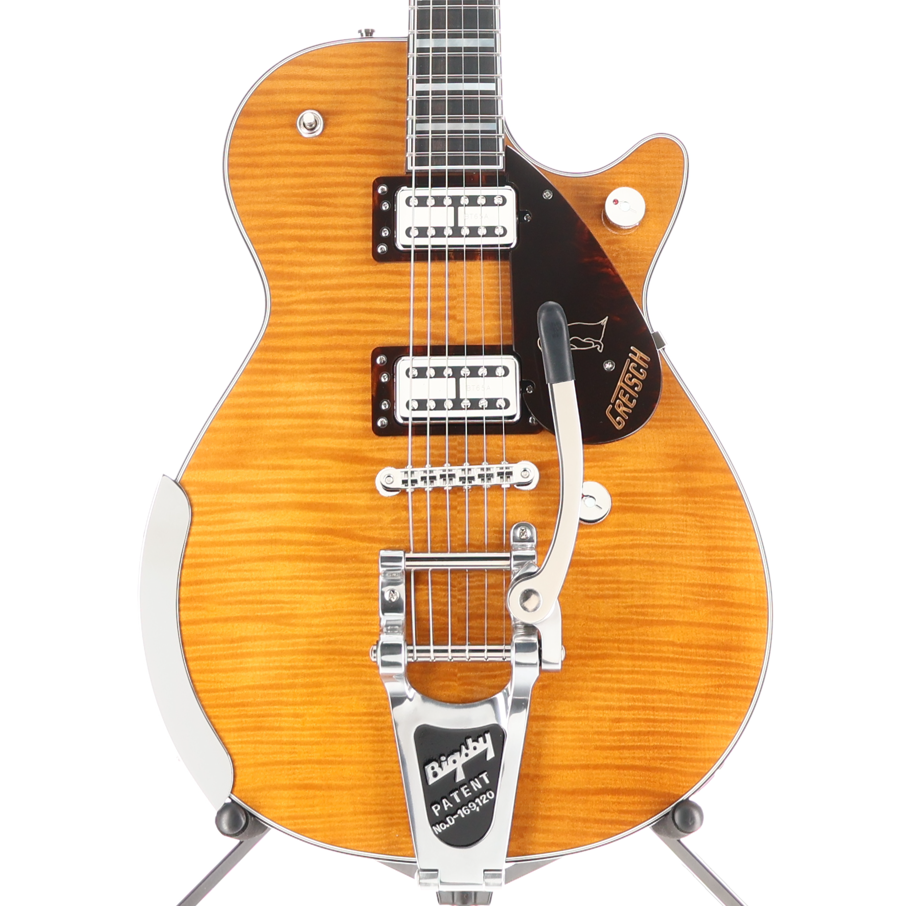 Gretsch G6134TFM-NH Nigel Hendroff Signature Penguin, Ebony Fingerboard, Amber Flame (O13) (93618) (93618)