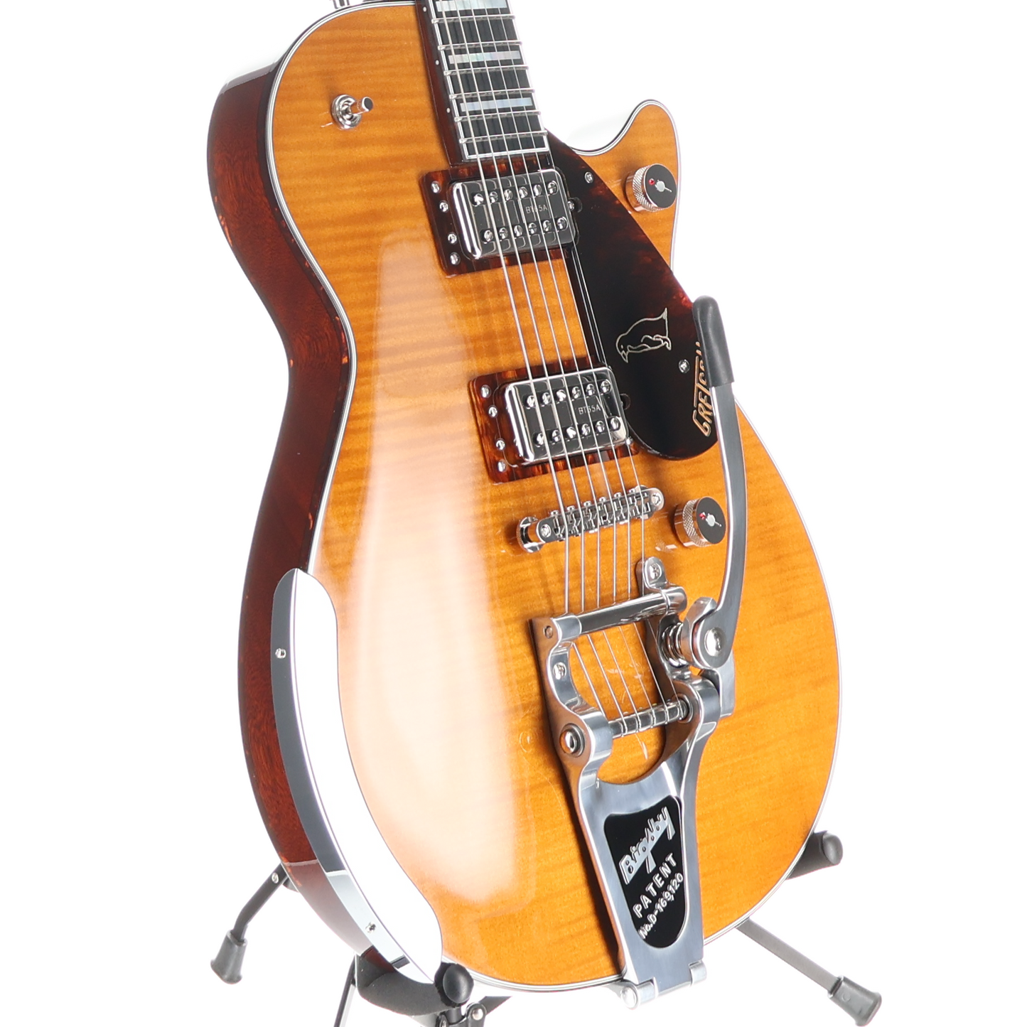 Gretsch G6134TFM-NH Nigel Hendroff Signature Penguin, Ebony Fingerboard, Amber Flame (P1)(93619) (93619)