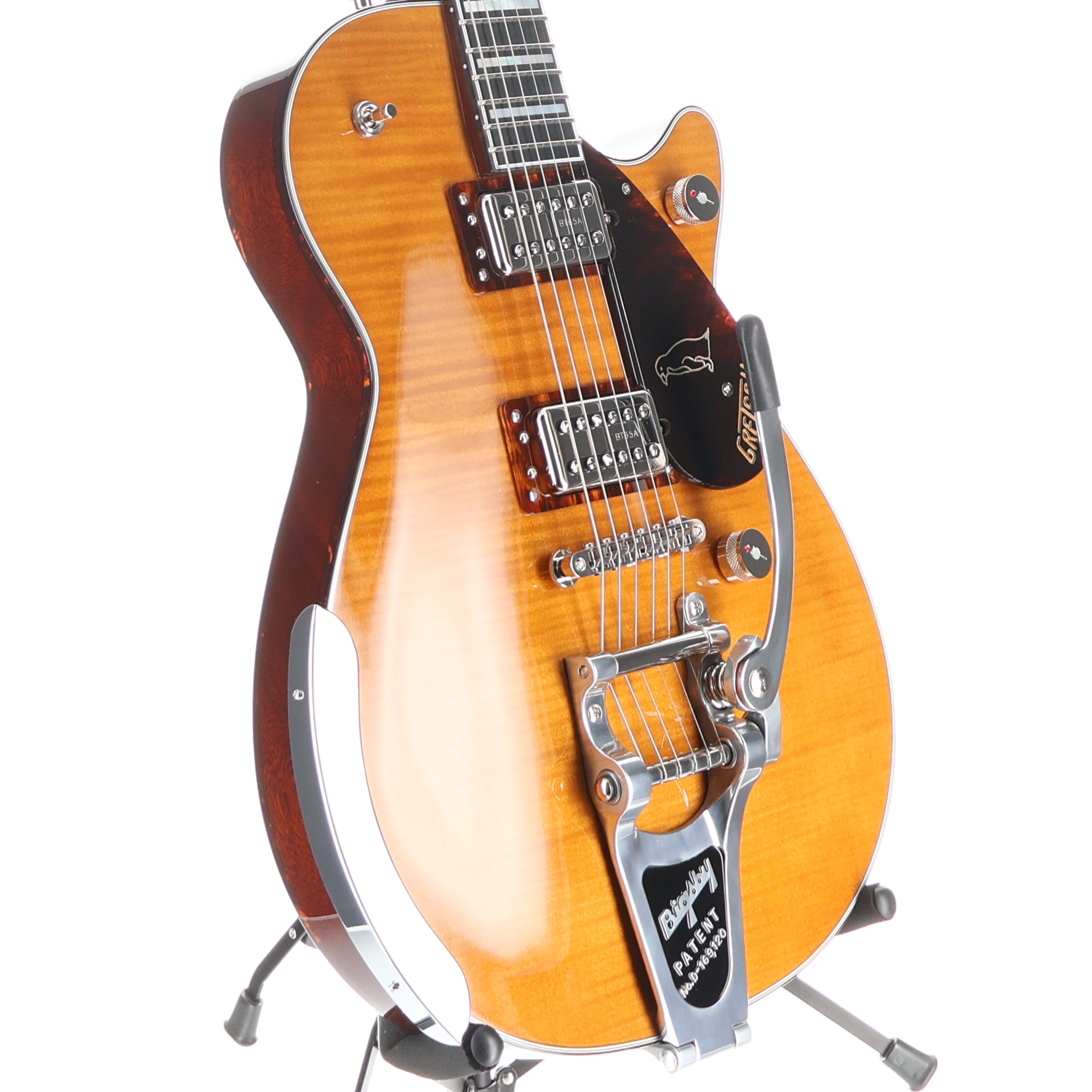 Gretsch G6134TFM-NH Nigel Hendroff Signature Penguin, Ebony Fingerboard, Amber Flame (P1)(93619) (93619)