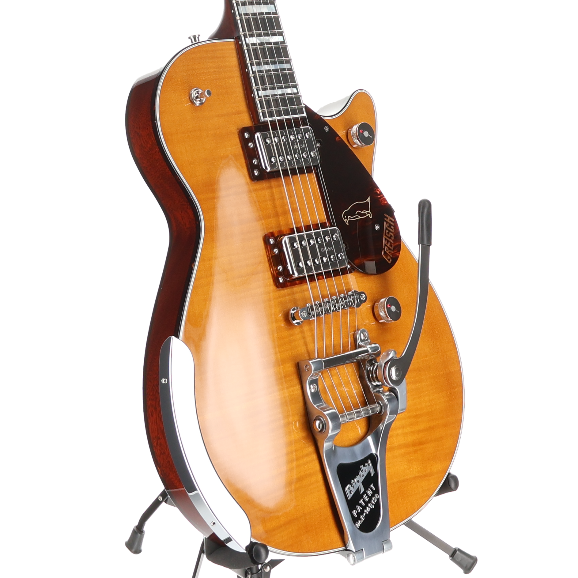 Gretsch G6134TFM-NH Nigel Hendroff Signature Penguin, Ebony Fingerboard, Amber Flame (T8)(41090) (41090)