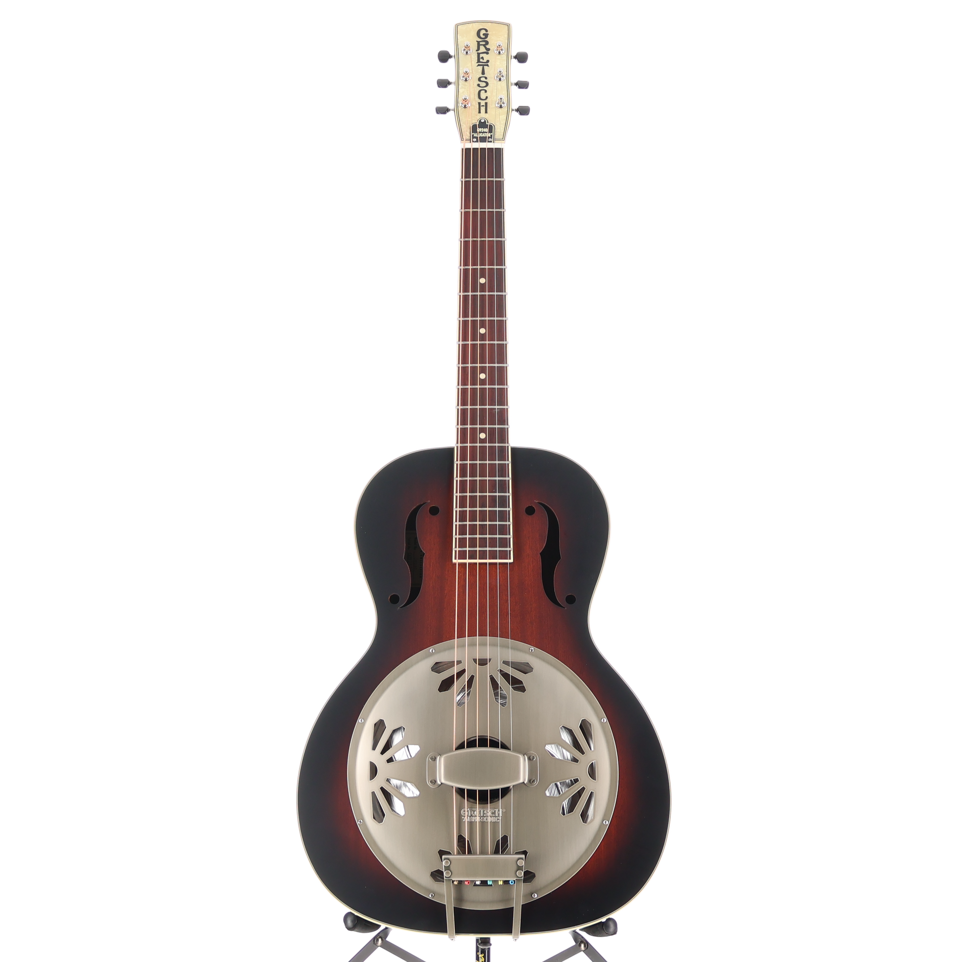 Gretsch G9240 Alligator Round-Neck, Mahogany Body Biscuit Cone Resonator Guitar, 2-Color Sunburst (G3) (52015)