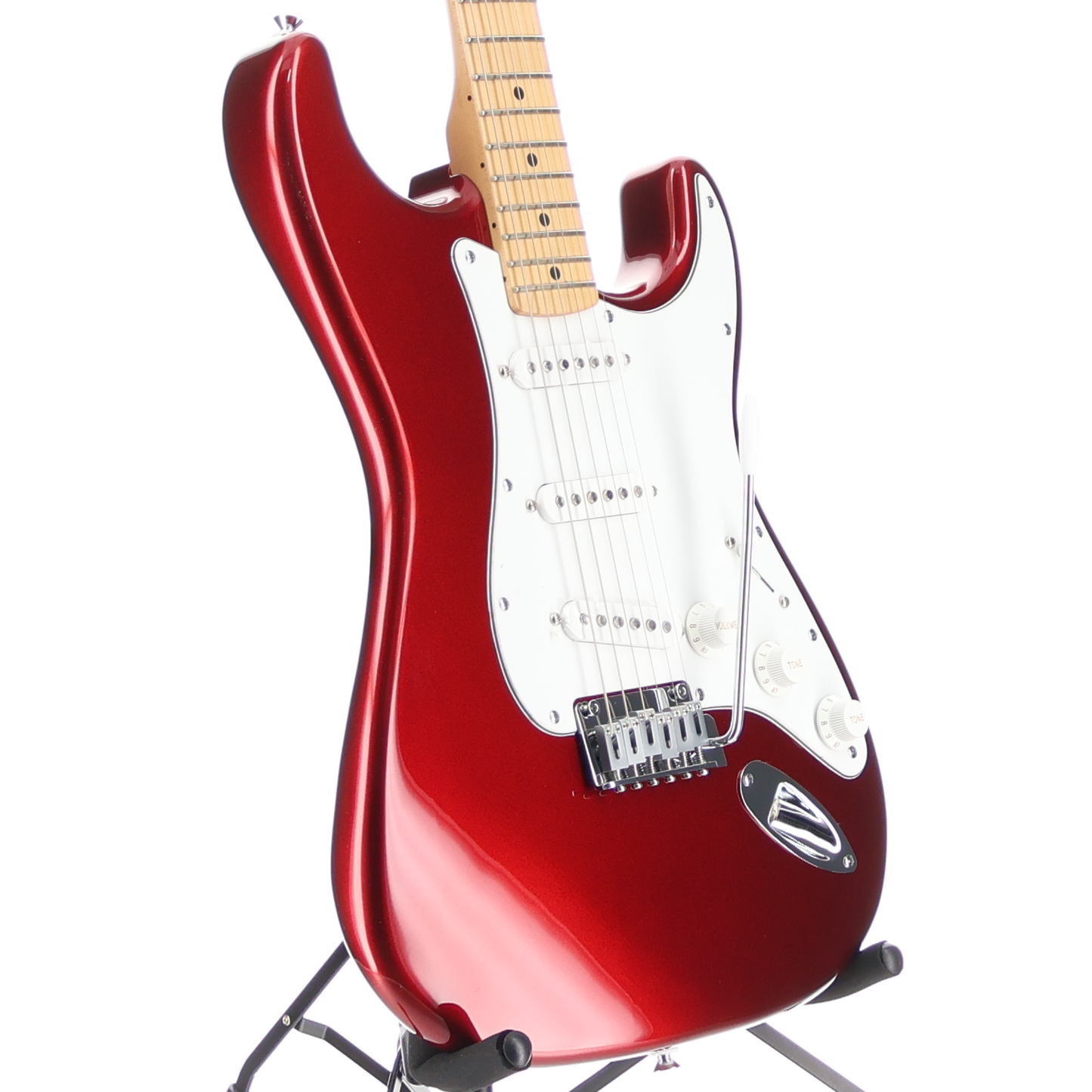 Fender Standard Stratocaster, White Pickguard, Candy Cola, Plays Great (V10) (00723)