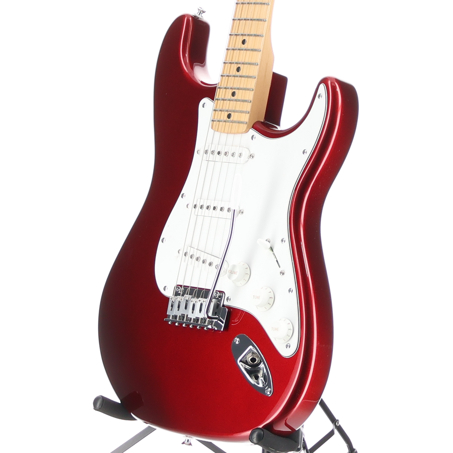 Fender Standard Stratocaster, White Pickguard, Candy Cola, Plays Great (V10) (00723)