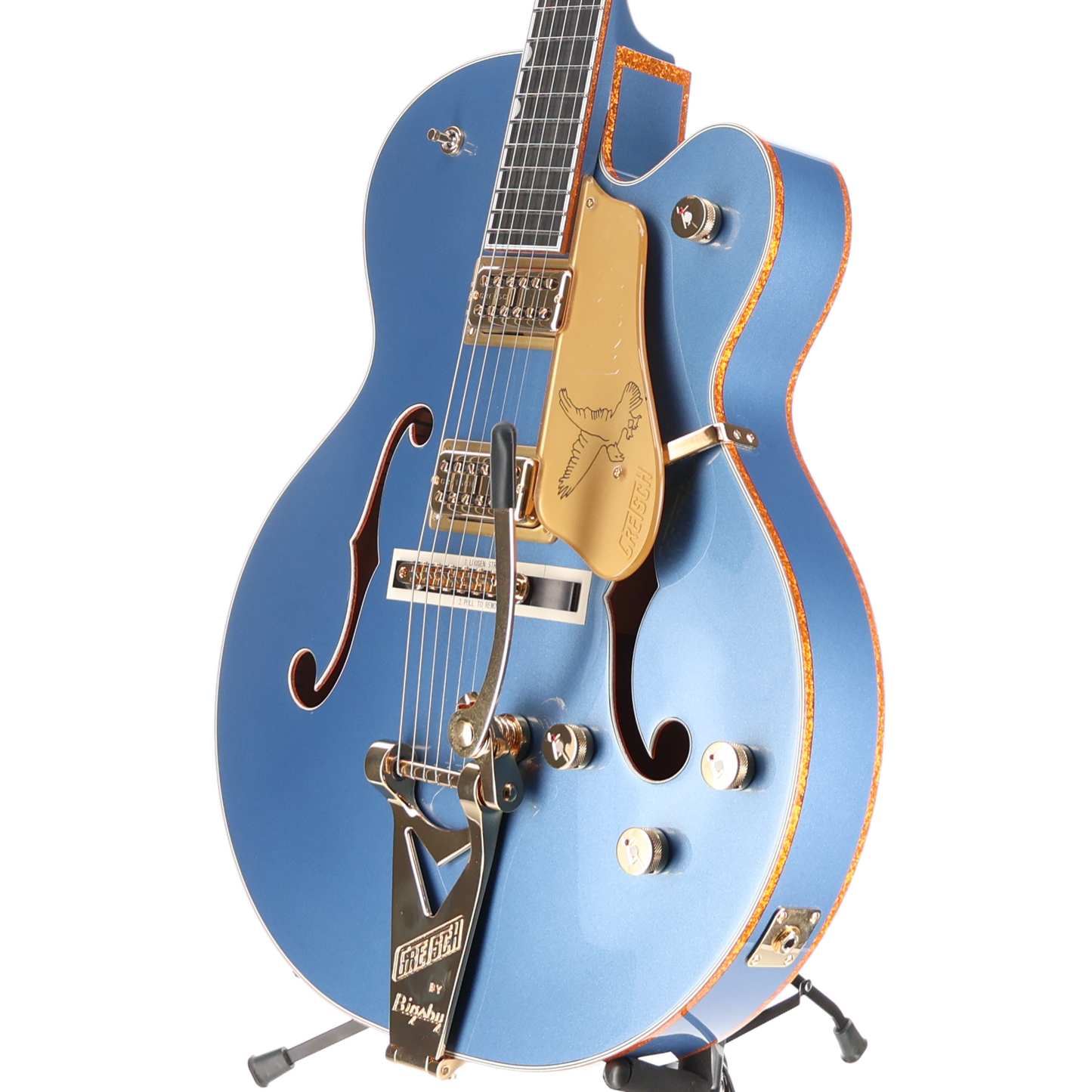 Gretsch Falcon Hollow Body String-Thru Bigsby Gold Hardware Ebony Fingerboard Cerulean Smoke (E4) (31043)