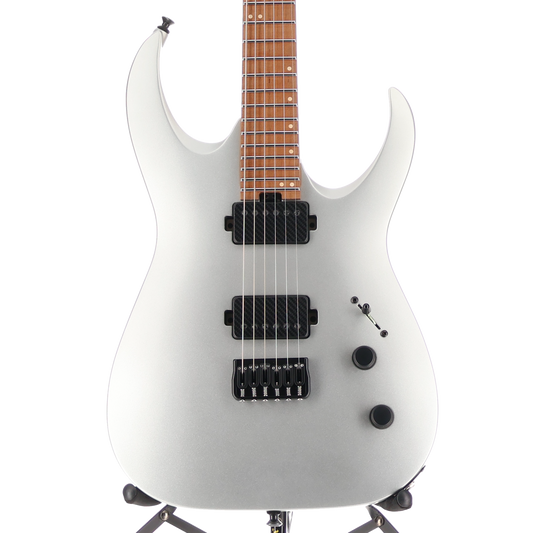 Jackson Custom Shop USA Signature Misha Mansoor Juggernaut HT6, Caramelized Flame Maple Fingerboard, Satin Silver (X5) (10822)