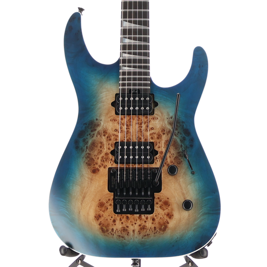Jackson MJ Series Dinky DKRP, Ebony Fingerboard, Transparent Blue Burst (W2) (00179)