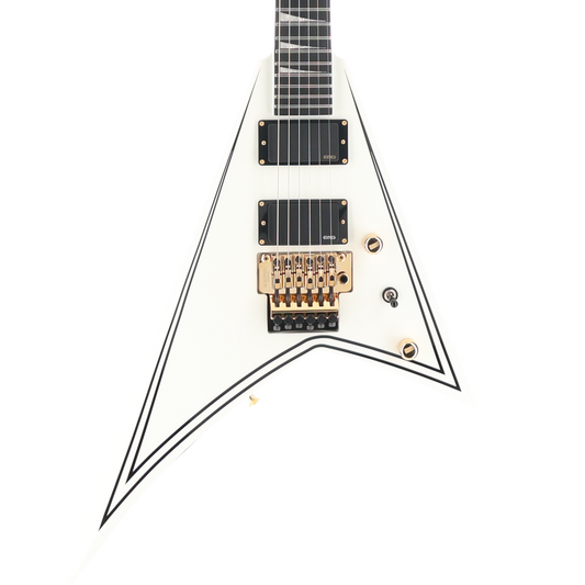 Jackson MJ Series Rhoads RR24MG, Ebony Fingerboard, White with Black Pinstripes (RP) (01876)