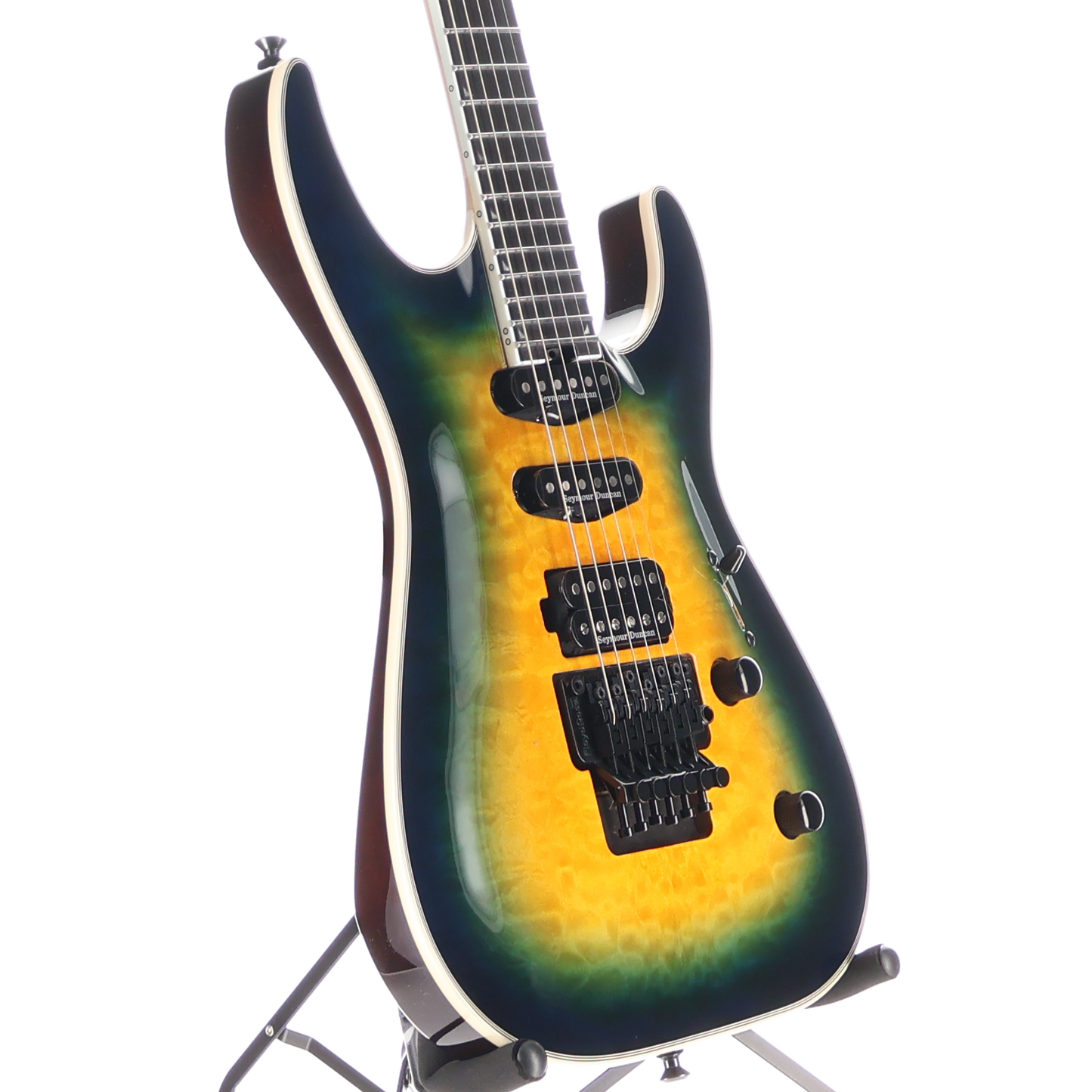 Jackson Pro Plus Series Soloist SLA3Q, Ebony Fingerboard, Amber Blue Burst (I5) (03073)