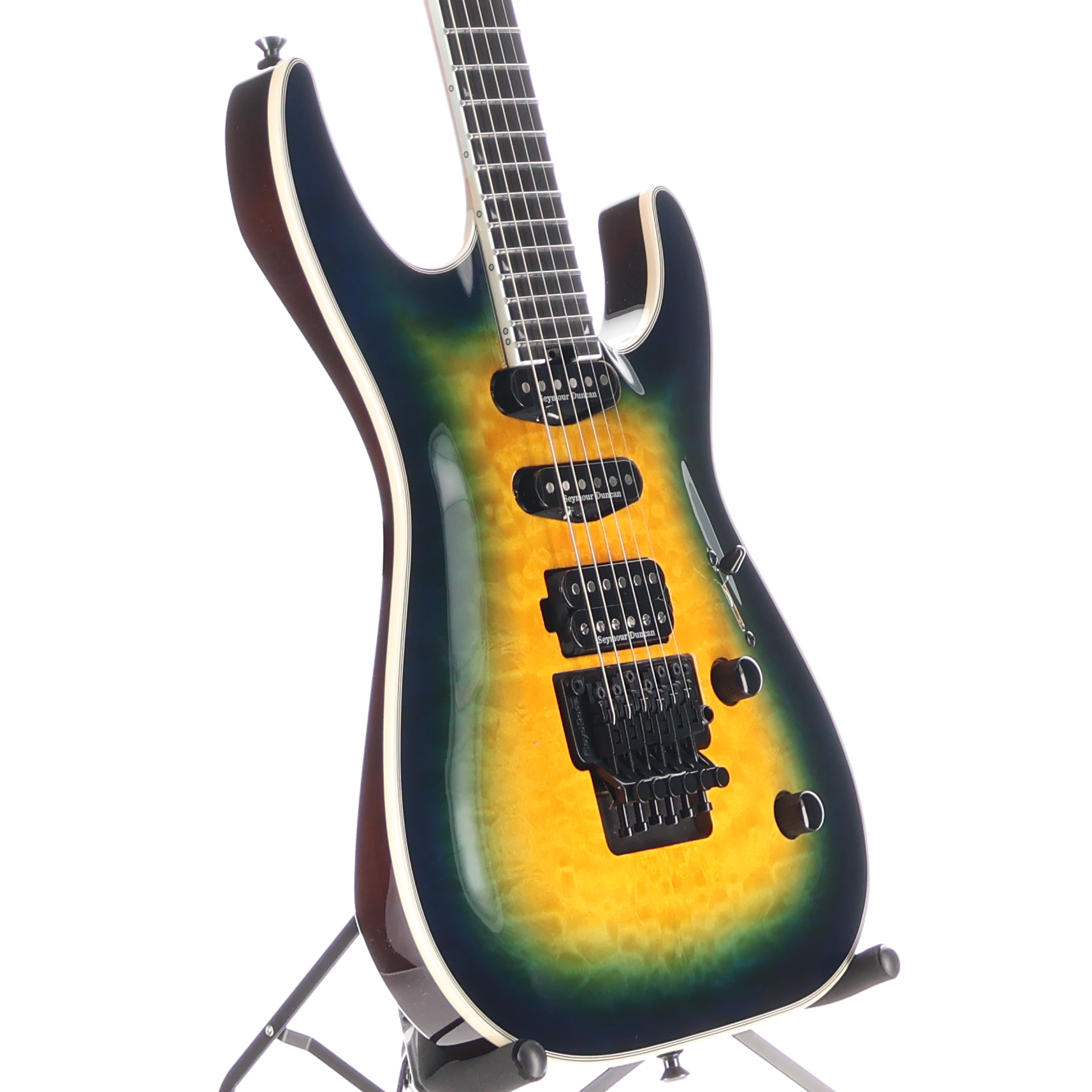 Jackson Pro Plus Series Soloist SLA3Q, Ebony Fingerboard, Amber Blue Burst (I5) (03073)