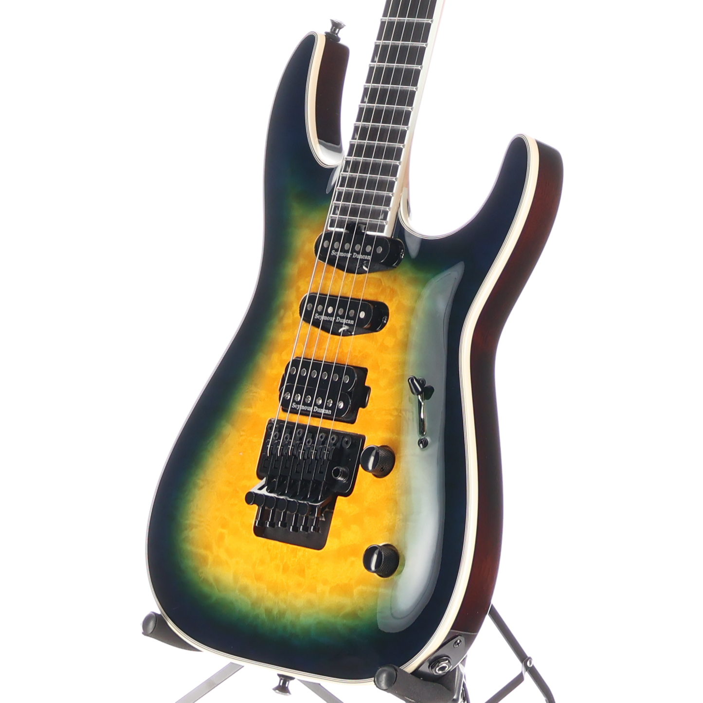 Jackson Pro Plus Series Soloist SLA3Q, Ebony Fingerboard, Amber Blue Burst (I5) (03073)