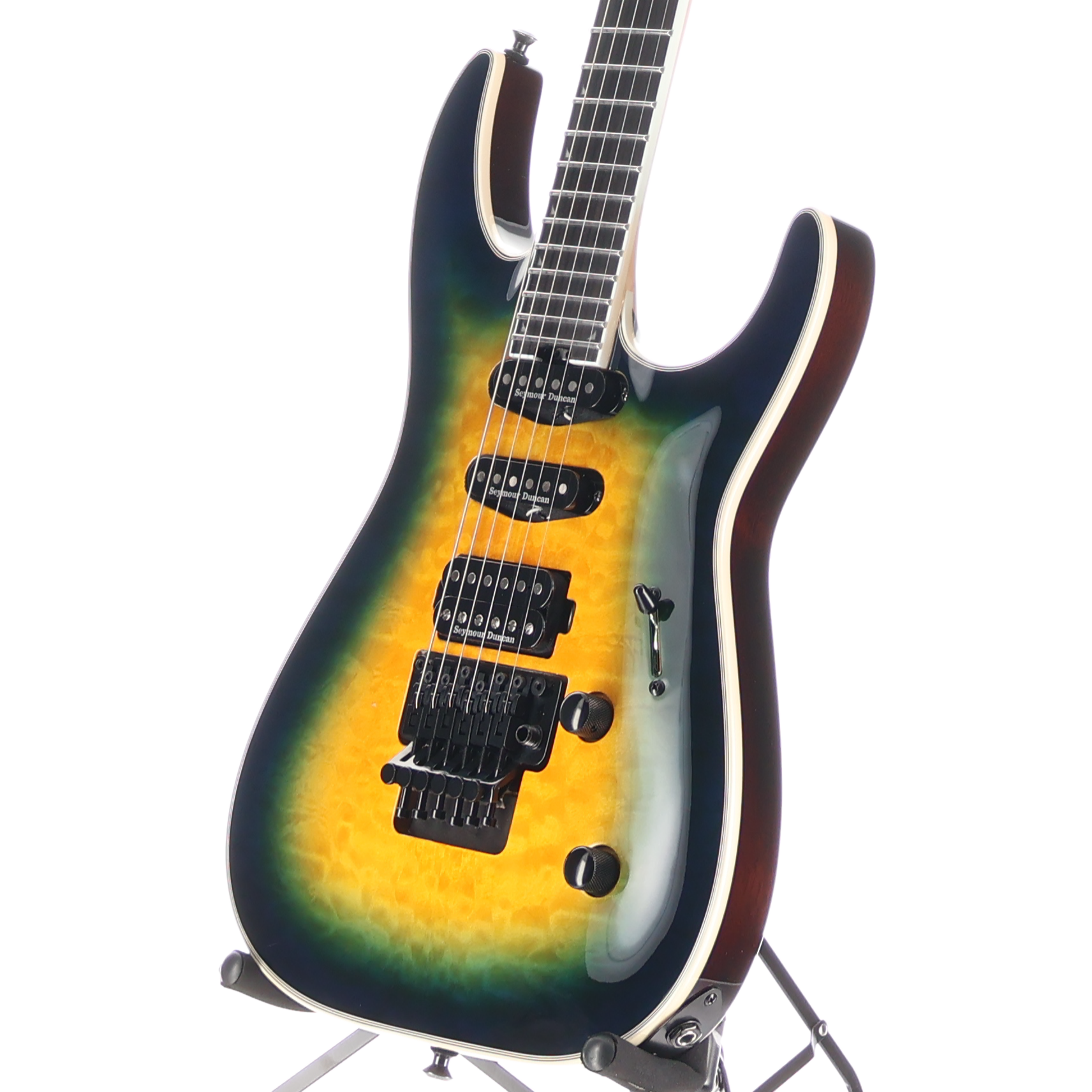 Jackson Pro Plus Series Soloist SLA3Q, Ebony Fingerboard, Amber Blue Burst (I5) (03073)