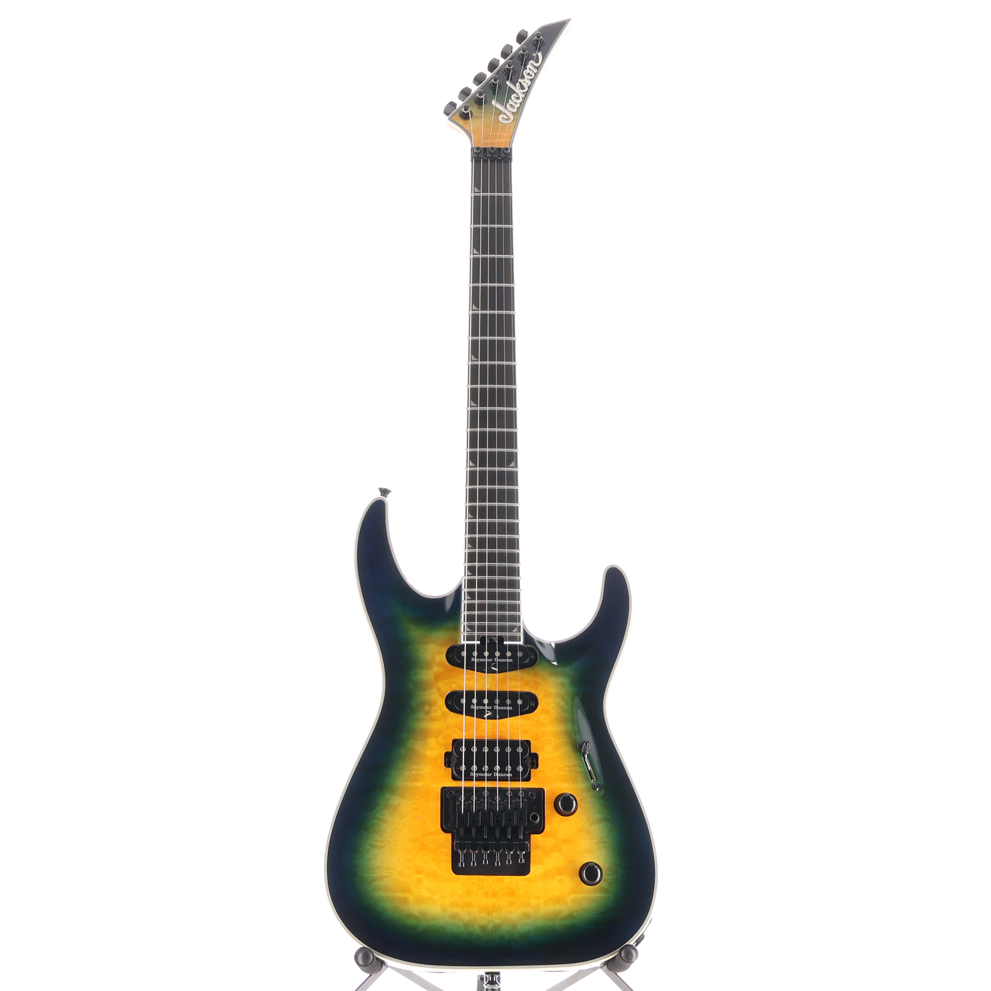 Jackson Pro Plus Series Soloist SLA3Q, Ebony Fingerboard, Amber Blue Burst (I5) (03073)