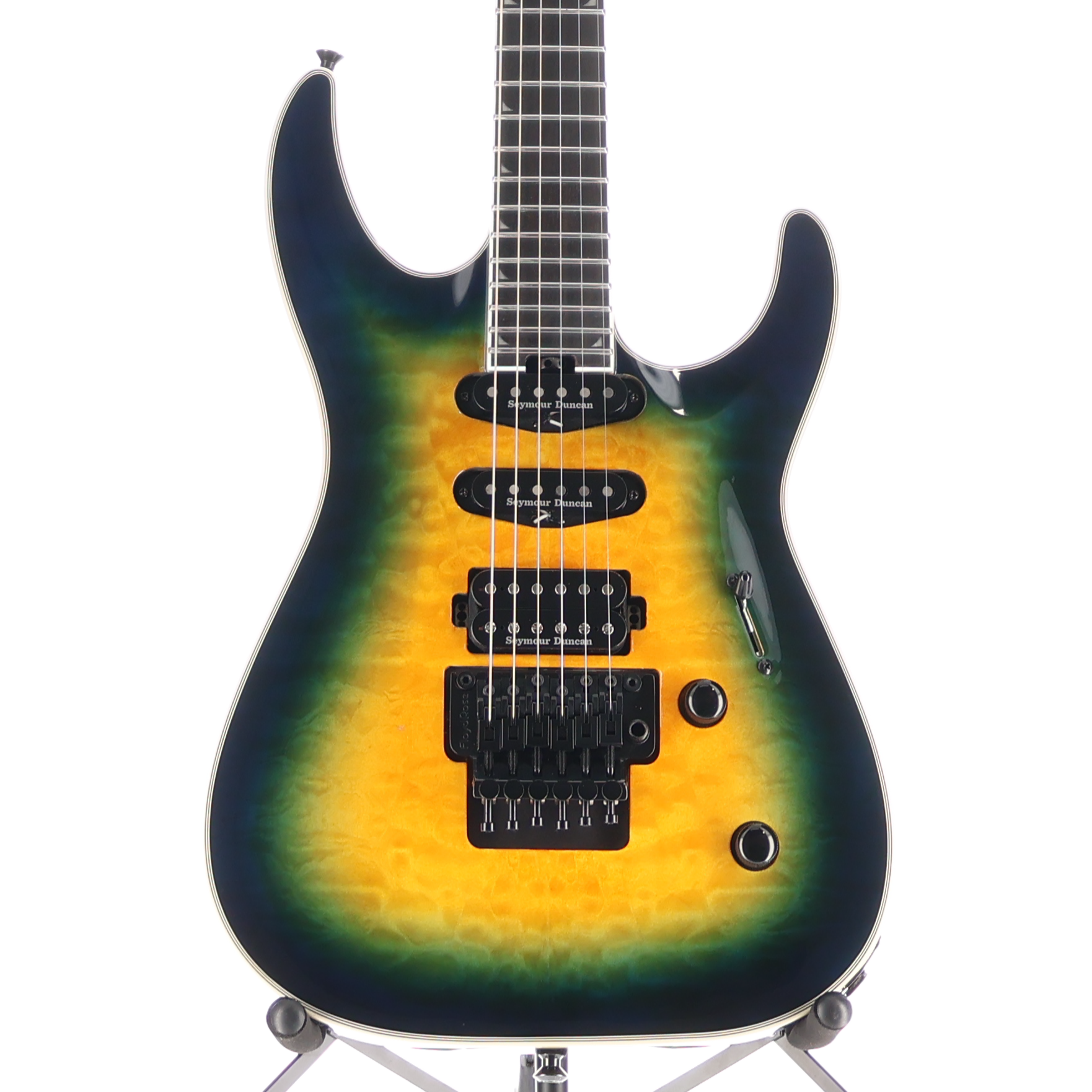 Jackson Pro Plus Series Soloist SLA3Q, Ebony Fingerboard, Amber Blue Burst (I5) (03073)