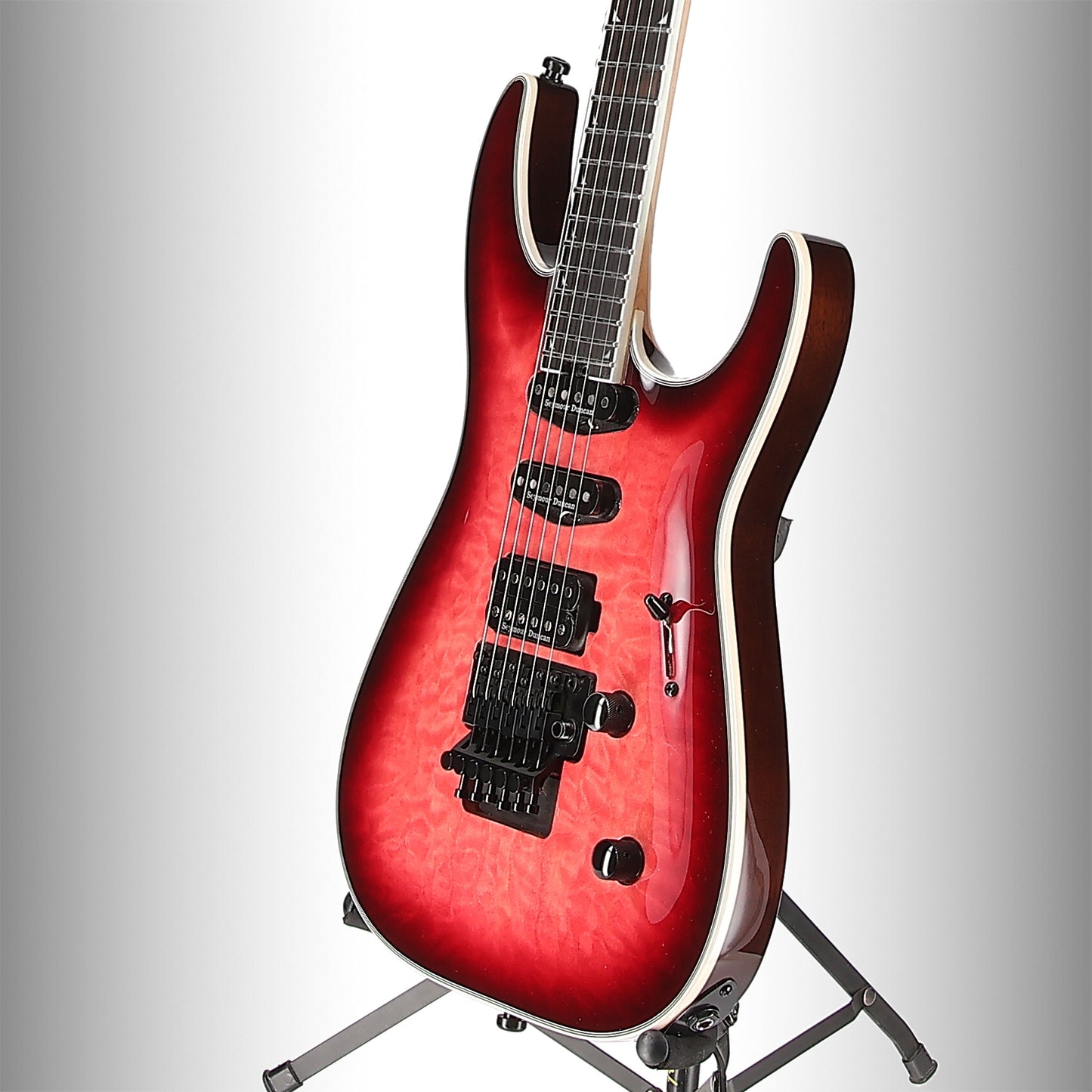 Jackson Pro Plus Series Soloist SLA3Q, Ebony Fingerboard, Fuschia Burst (D8) (00823)