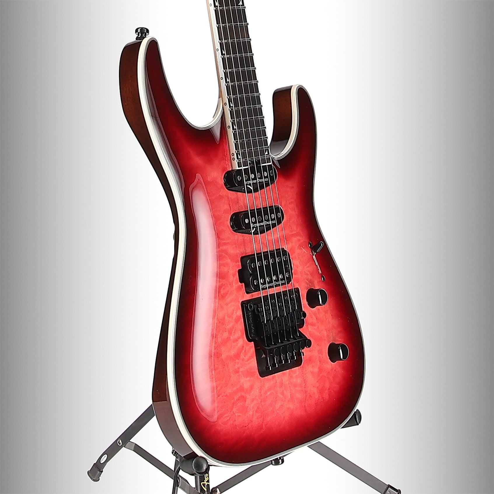 Jackson Pro Plus Series Soloist SLA3Q, Ebony Fingerboard, Fuschia Burst (D8) (00823)