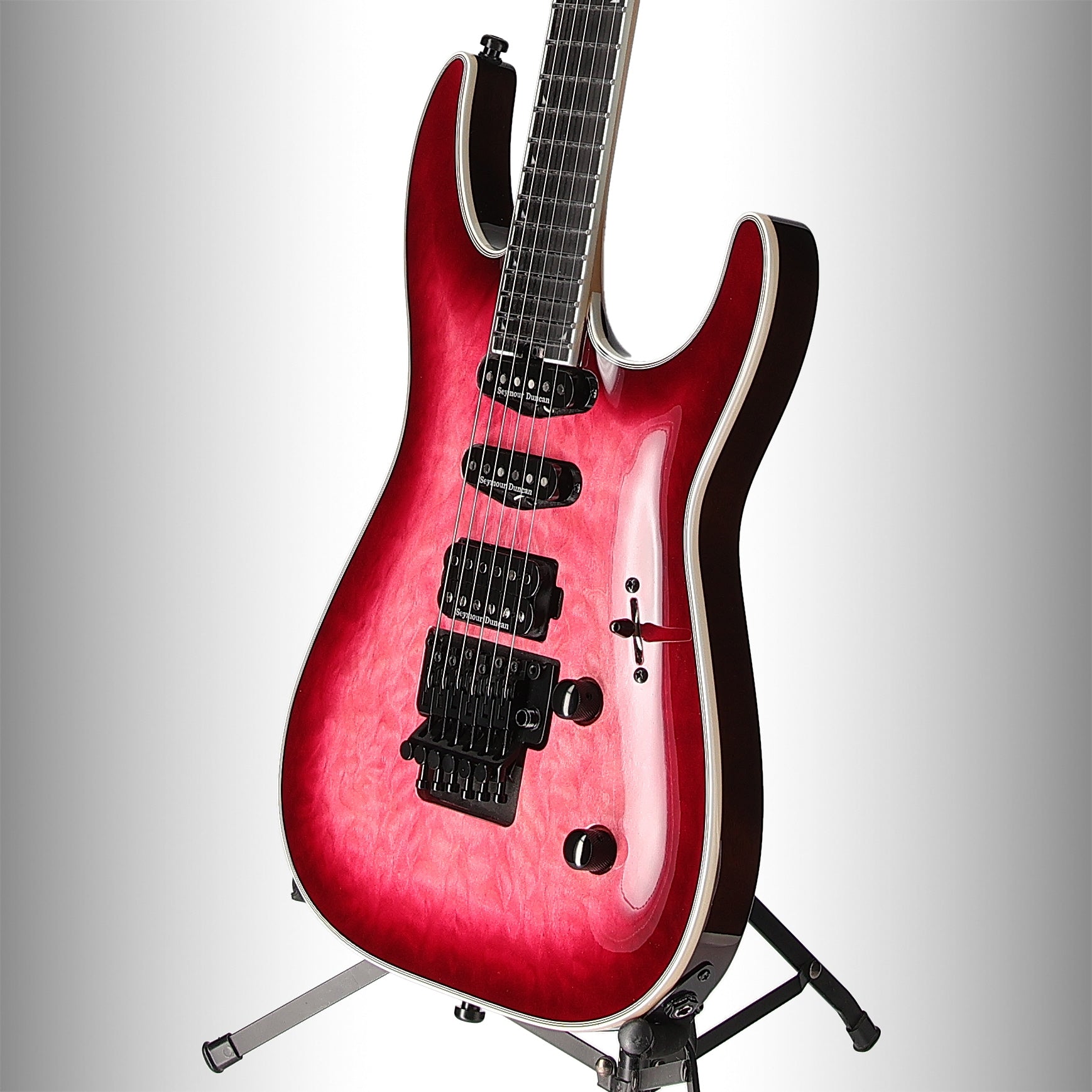 Jackson Pro Plus Series Soloist SLA3Q, Ebony Fingerboard, Fuschia Burst (EA1) (02885)