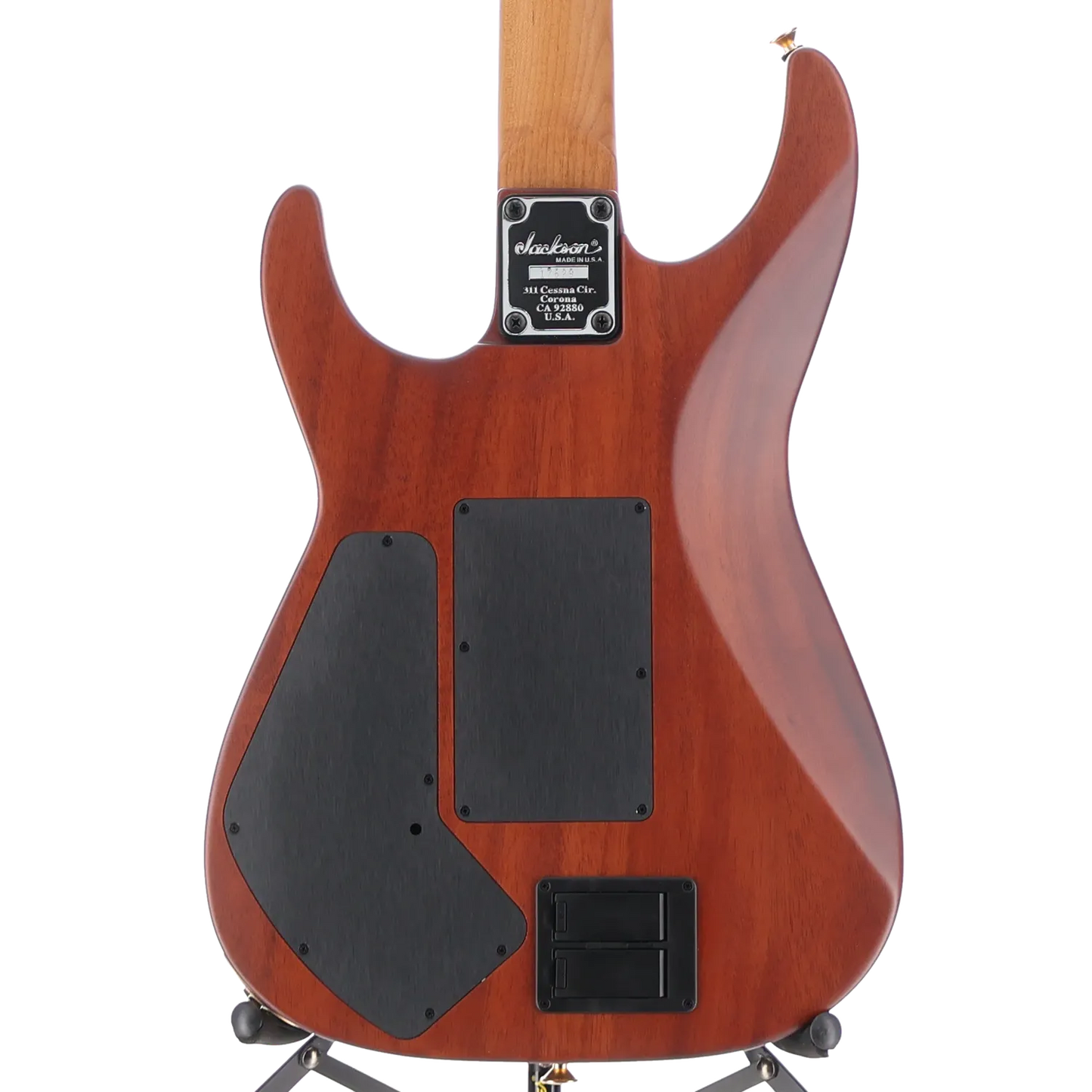 Jackson USA Signature Phil Collen PC1 Satin Stain, Caramelized Flame Maple Fingerboard, Satin Transparent Black (RC3) (17629)