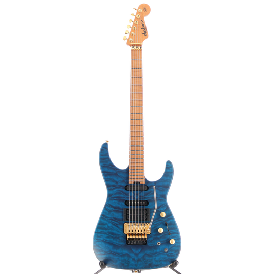 Jackson USA Signature Phil Collen PC1 Satin Stain, Caramelized Flame Maple Fingerboard, Satin Transparent Blue (RC3) (N9624)