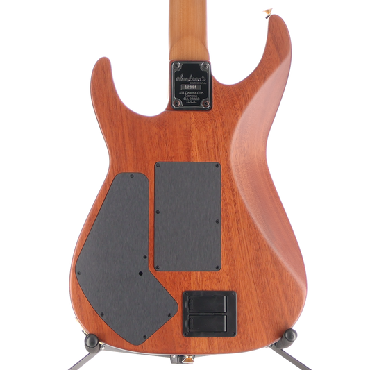 Jackson USA Signature Phil Collen PC1 Satin Stain, Caramelized Flame Maple Fingerboard, Satin Transparent Blue (T9) (12360)