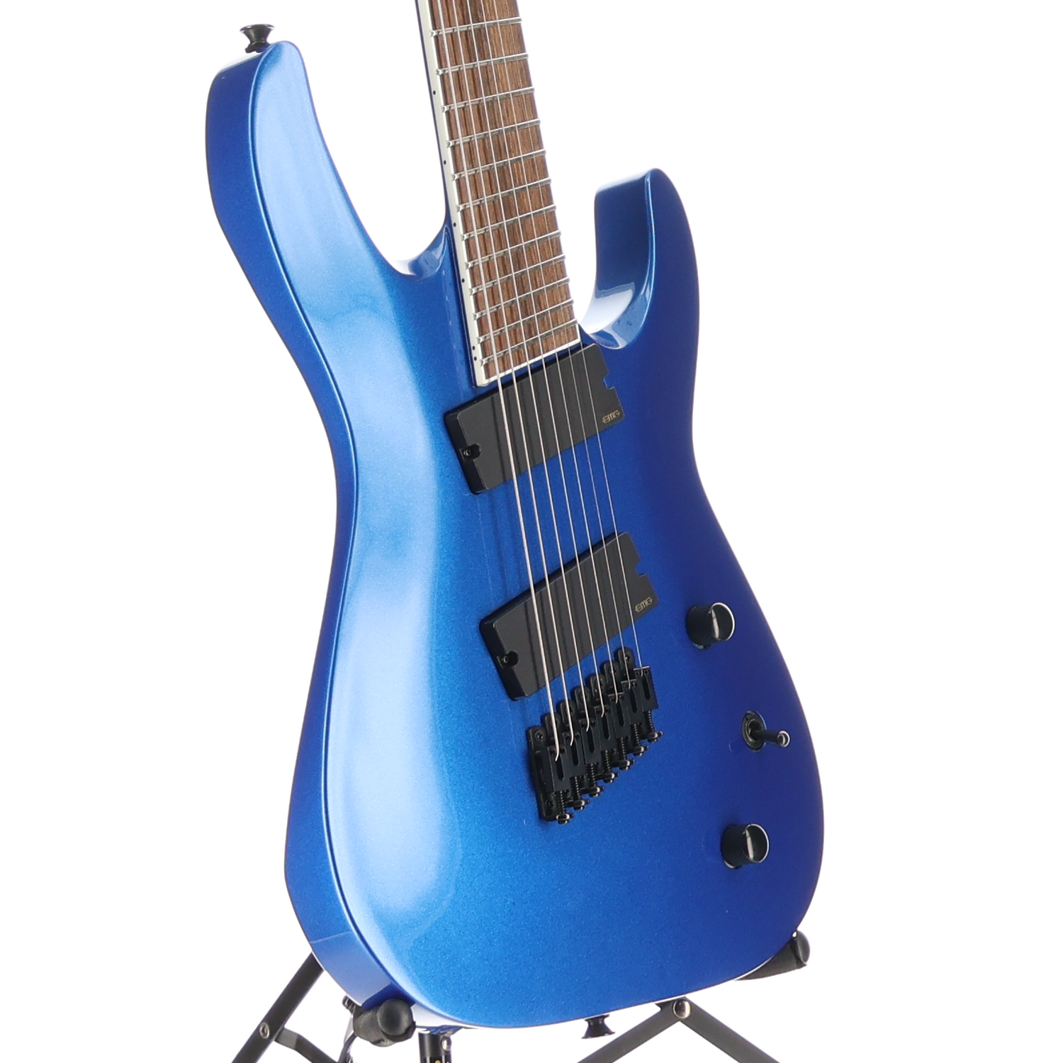 Jackson X Series Soloist Arch Top SLAT7 MS, Laurel Fingerboard, Metallic Blue, Pro Setup (A12) (43171)