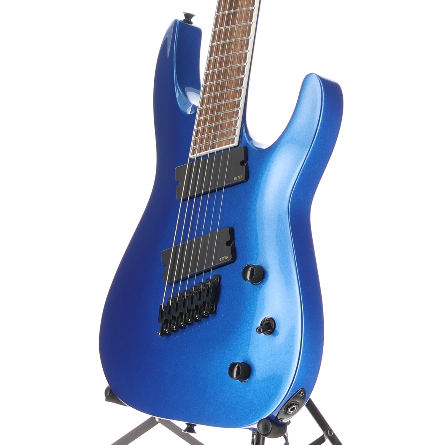 Jackson X Series Soloist Arch Top SLAT7 MS, Laurel Fingerboard, Metallic Blue, Pro Setup (A12) (43171)