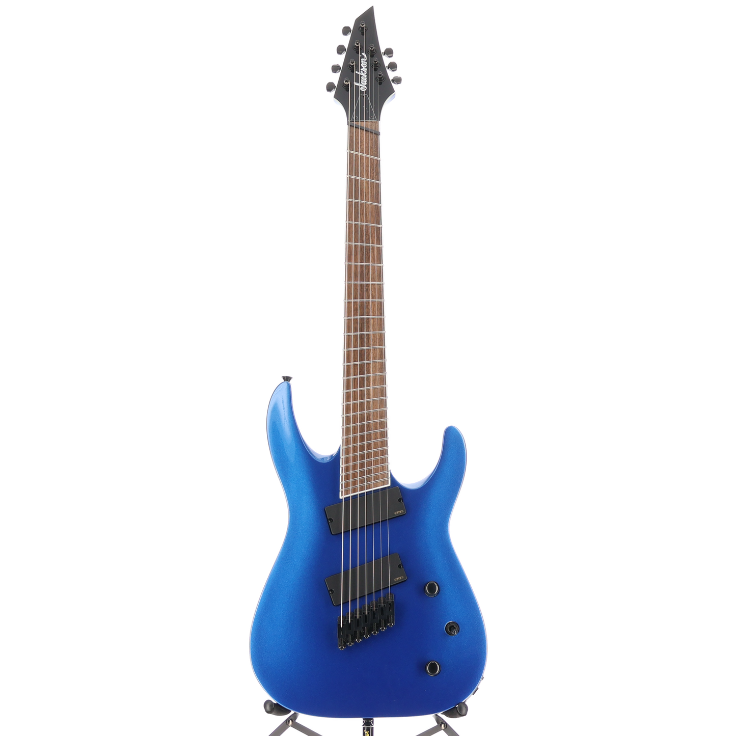 Jackson X Series Soloist Arch Top SLAT7 MS, Laurel Fingerboard, Metallic Blue, Pro Setup (A12) (43171)