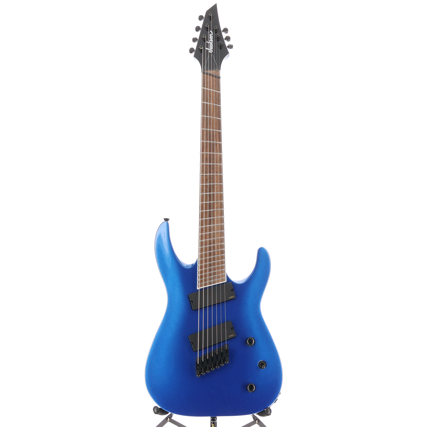 Jackson X Series Soloist Arch Top SLAT7 MS, Laurel Fingerboard, Metallic Blue, Pro Setup (A12) (43171)