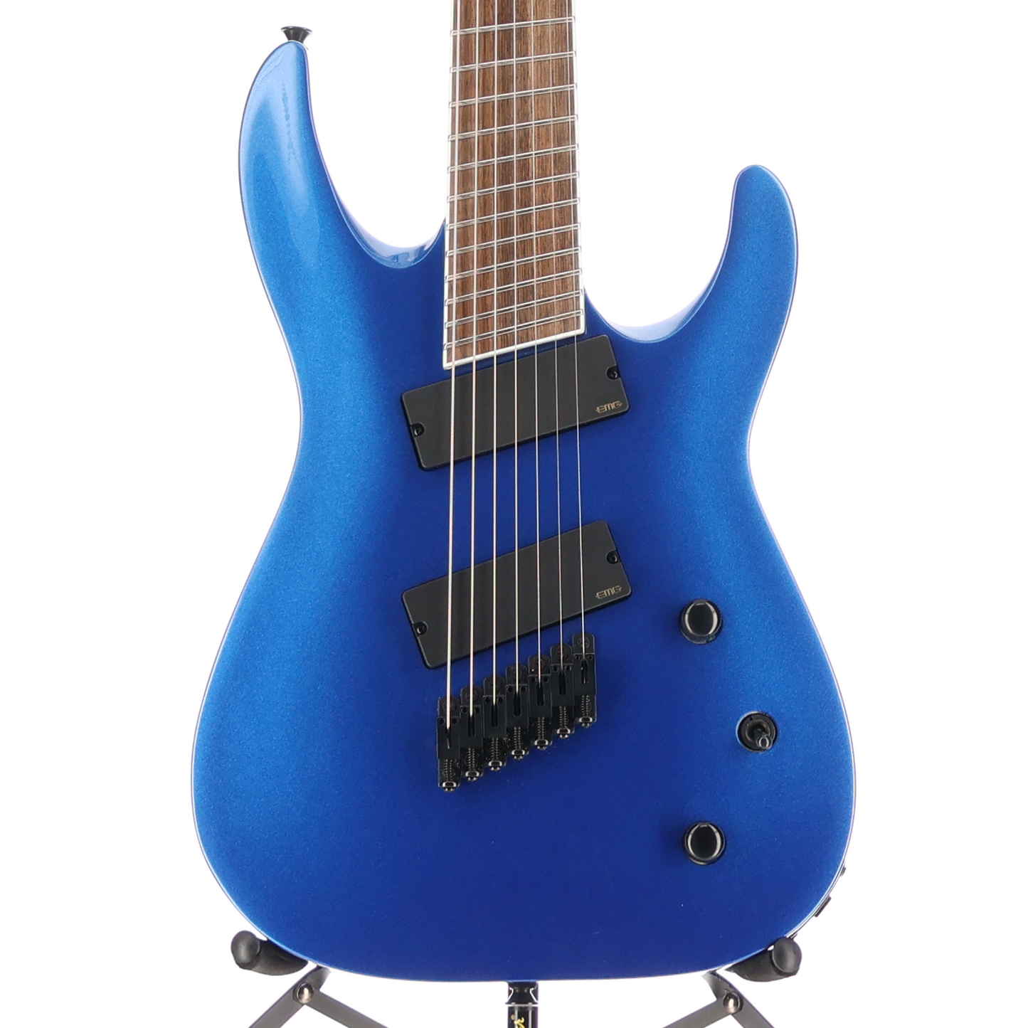 Jackson X Series Soloist Arch Top SLAT7 MS, Laurel Fingerboard, Metallic Blue, Pro Setup (A12) (43171)