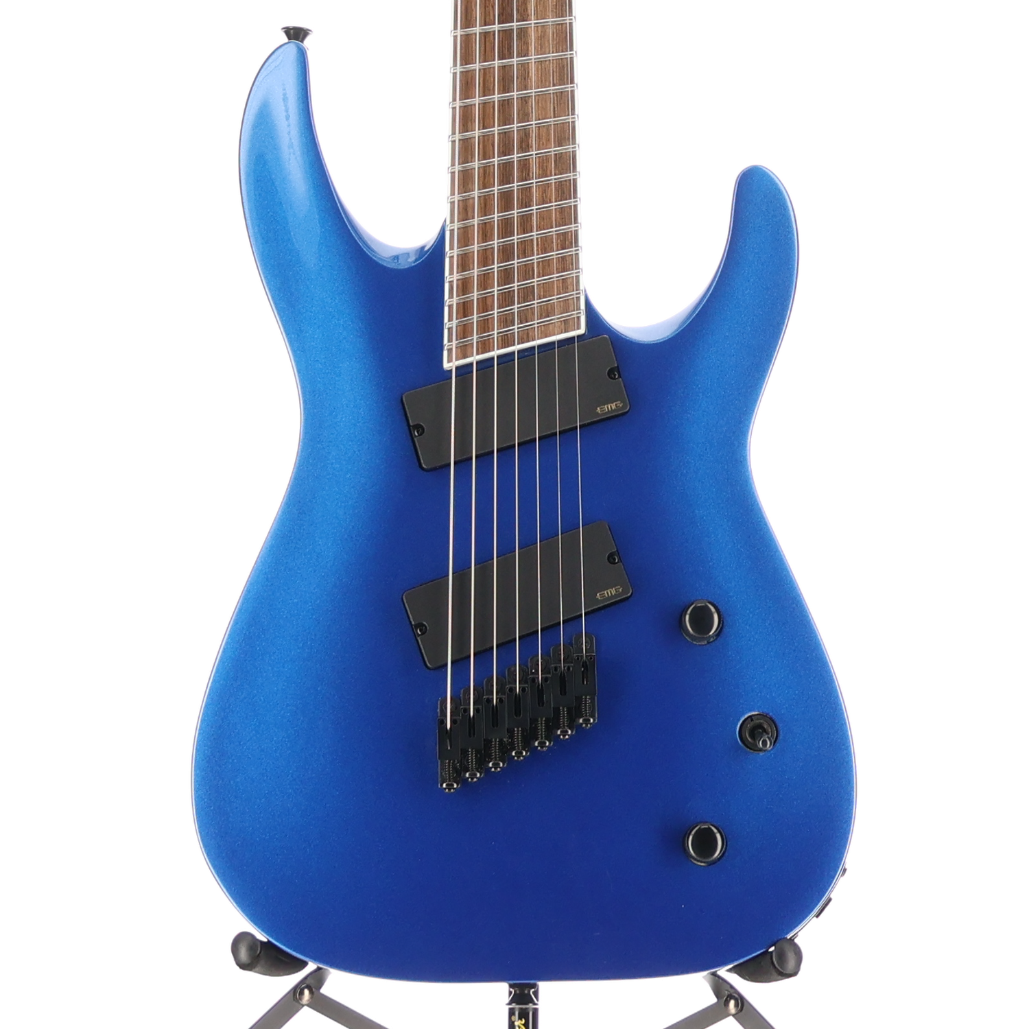 Jackson X Series Soloist Arch Top SLAT7 MS, Laurel Fingerboard, Metallic Blue, Pro Setup (A12) (43171)