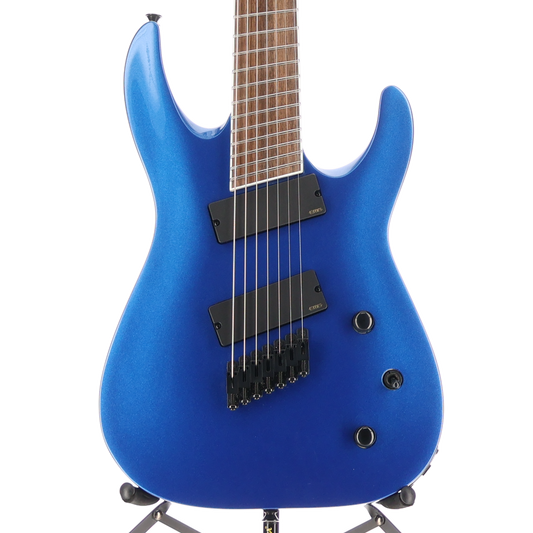Jackson X Series Soloist Arch Top SLAT7 MS, Laurel Fingerboard, Metallic Blue, Pro Setup (A12) (43171)