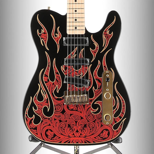 James Burton Telecaster, Maple Fingerboard, Red Paisley Flames (W6) (14469)