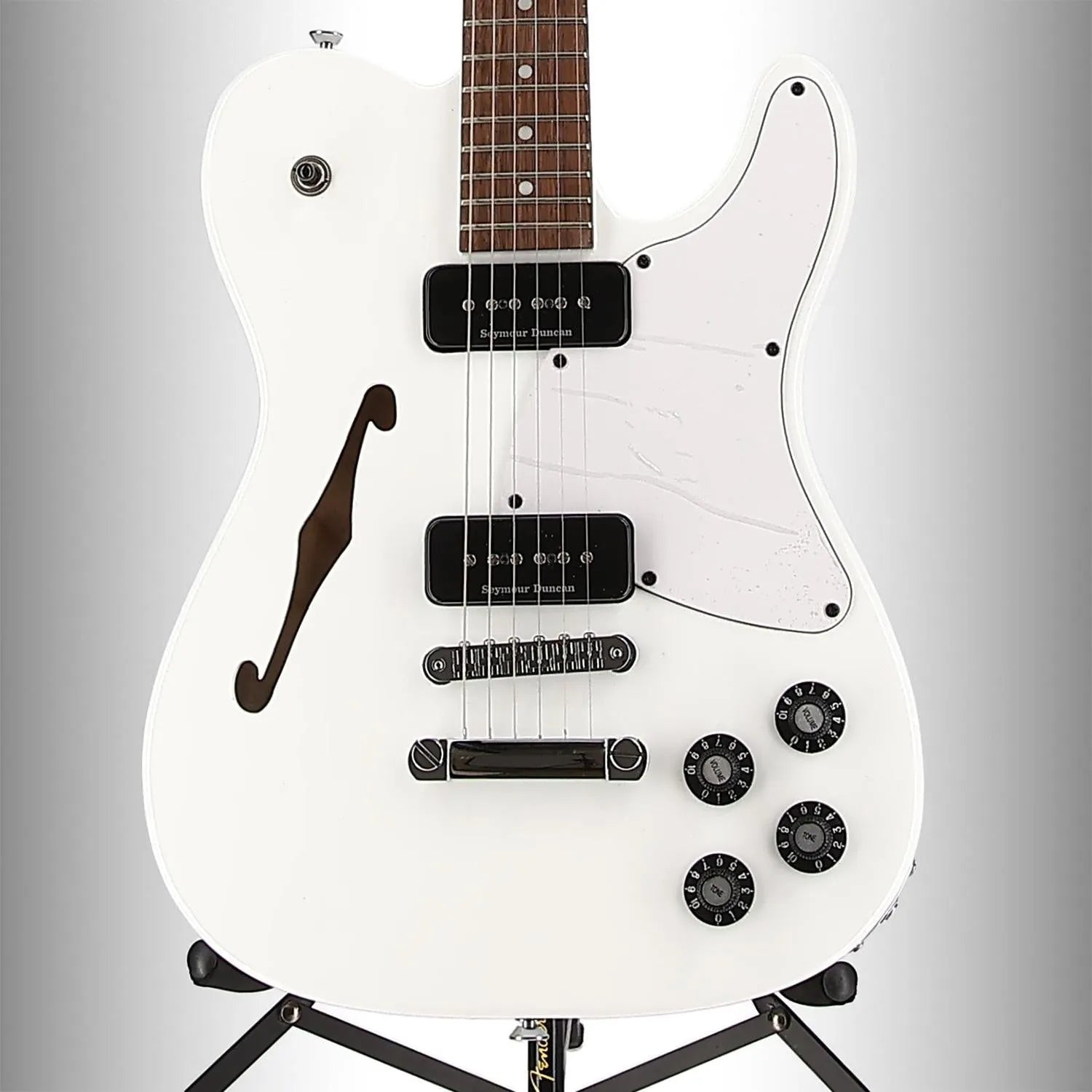 Jim Adkins JA-90 Telecaster Thinline, Laurel Fingerboard, White (Z4) (00238)