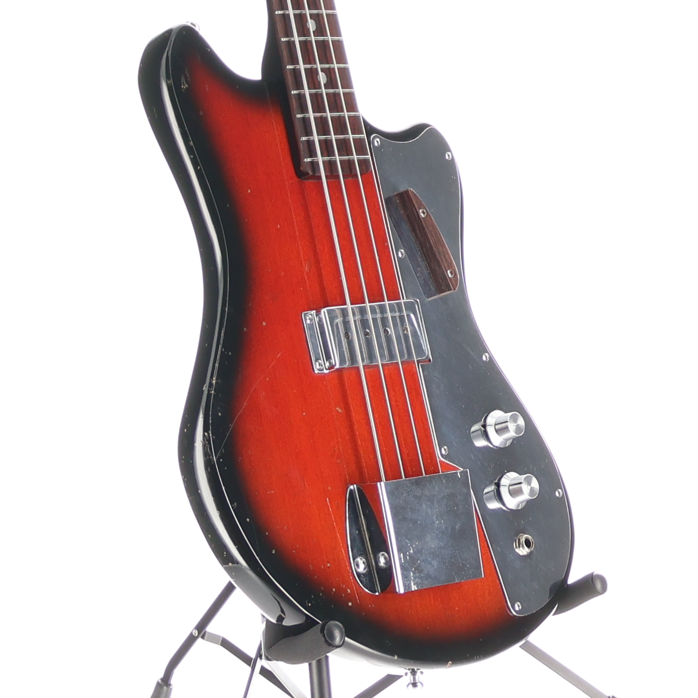 Kingston Short Scale Red Burst Electric Bass - 1966 (M1) (52106) (52106)