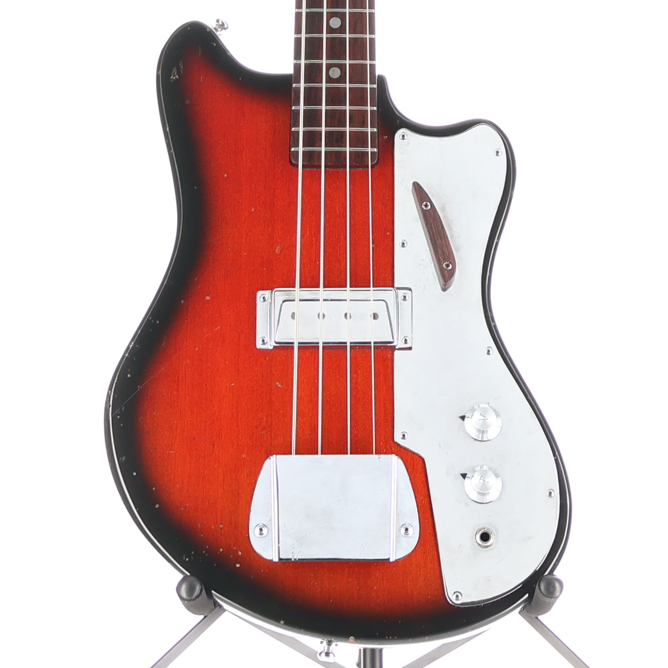 Kingston Short Scale Red Burst Electric Bass - 1966, Plays Great (M1) (52106) (52106)