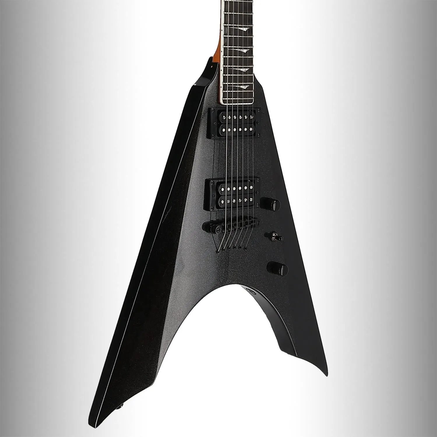 Kramer Nite-V Plus (String-through) - Jet Black Metallic (L9) (99012)