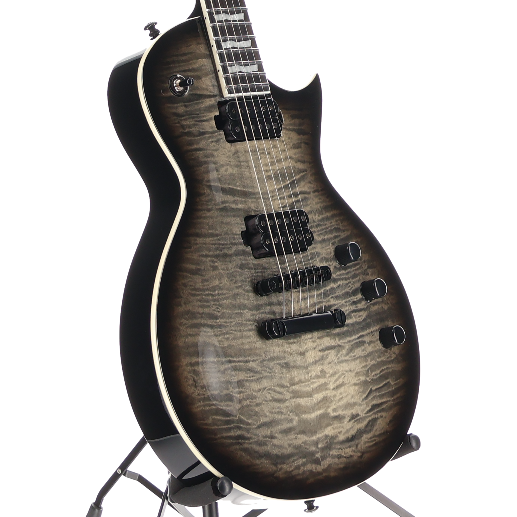 LTD EC-1000T Quilted Maple Electric Guitar - Charcoal Burst (M11) (81101)