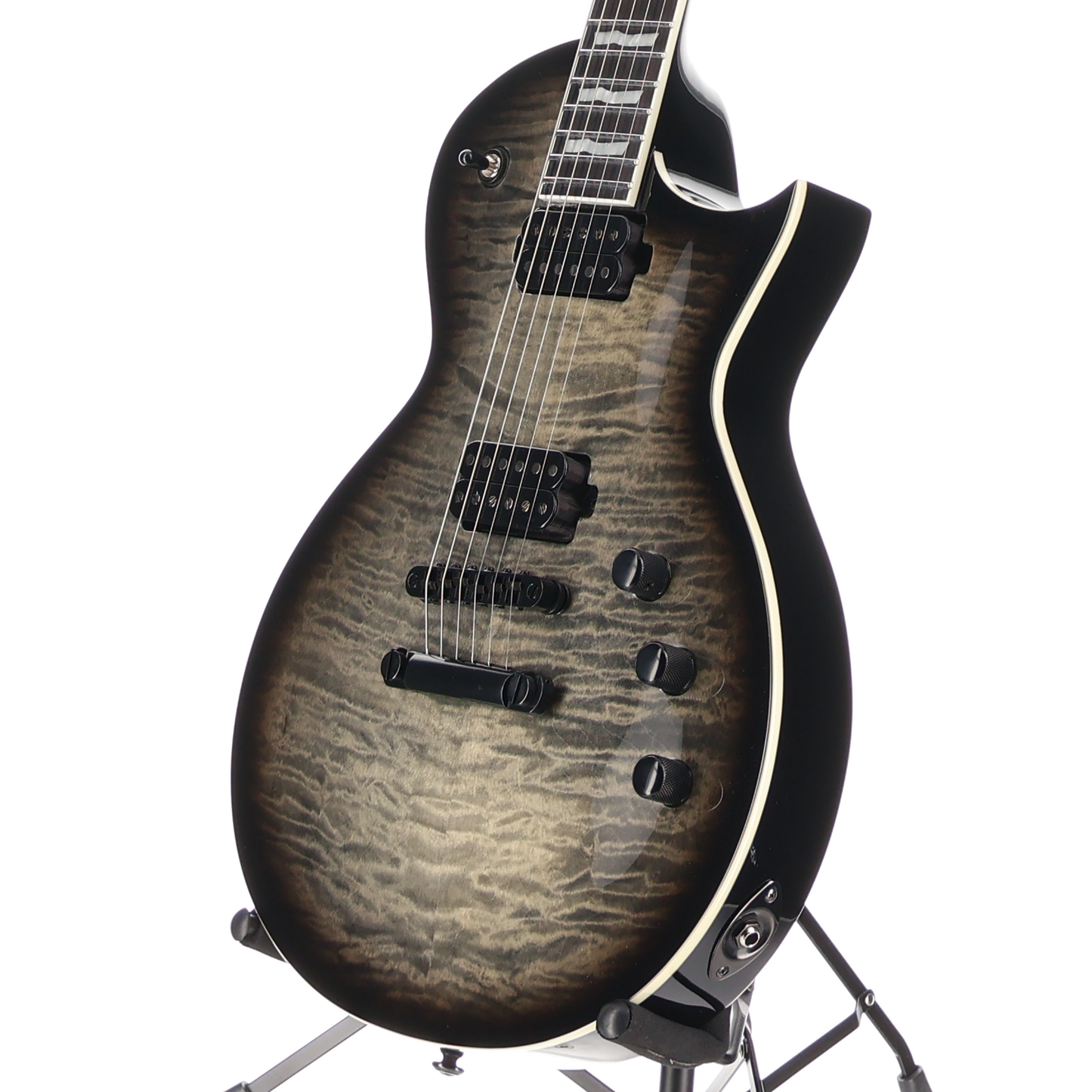 LTD EC-1000T Quilted Maple Electric Guitar - Charcoal Burst (M11) (81101)